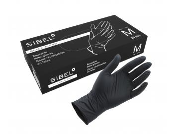 Latexov rukavice pre kadernkov Sibel Black Pro 20 ks - M