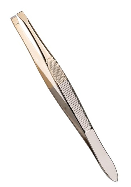 E-shop Pinzeta úzka, rovná sa zlatým zakončením, Sibel - 95 mm (0001818) + darček zadarmo