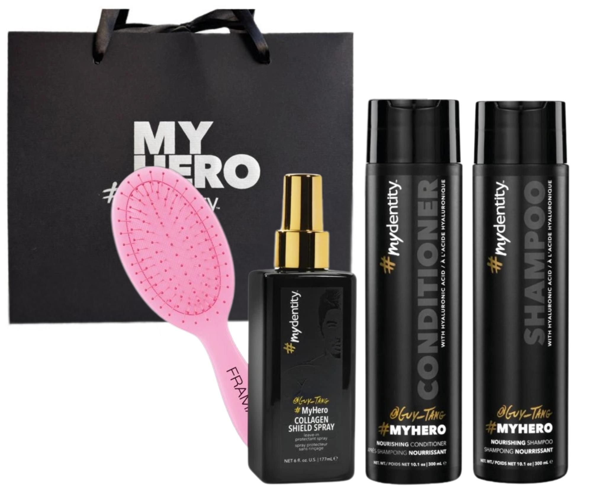 E-shop Sada pre výživu a hydratáciu vlasov #mydentity MyHero Nourishing s darčekovou taškou a mini kefou Framar - ružová + darček zadarmo
