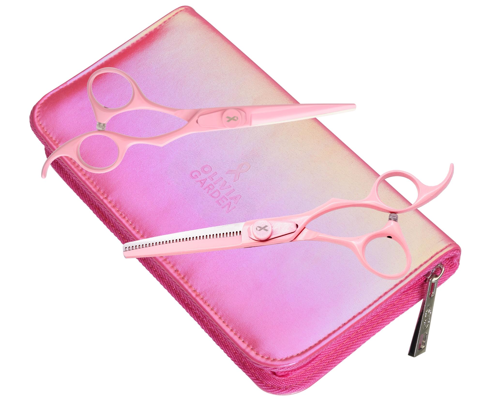 E-shop Sada kaderníckych nožníc 5,75" a efilačných nožníc 6,35" Olivia Garden SilkCut ThinkPink Edition 2025 (ID1906) + darček zadarmo