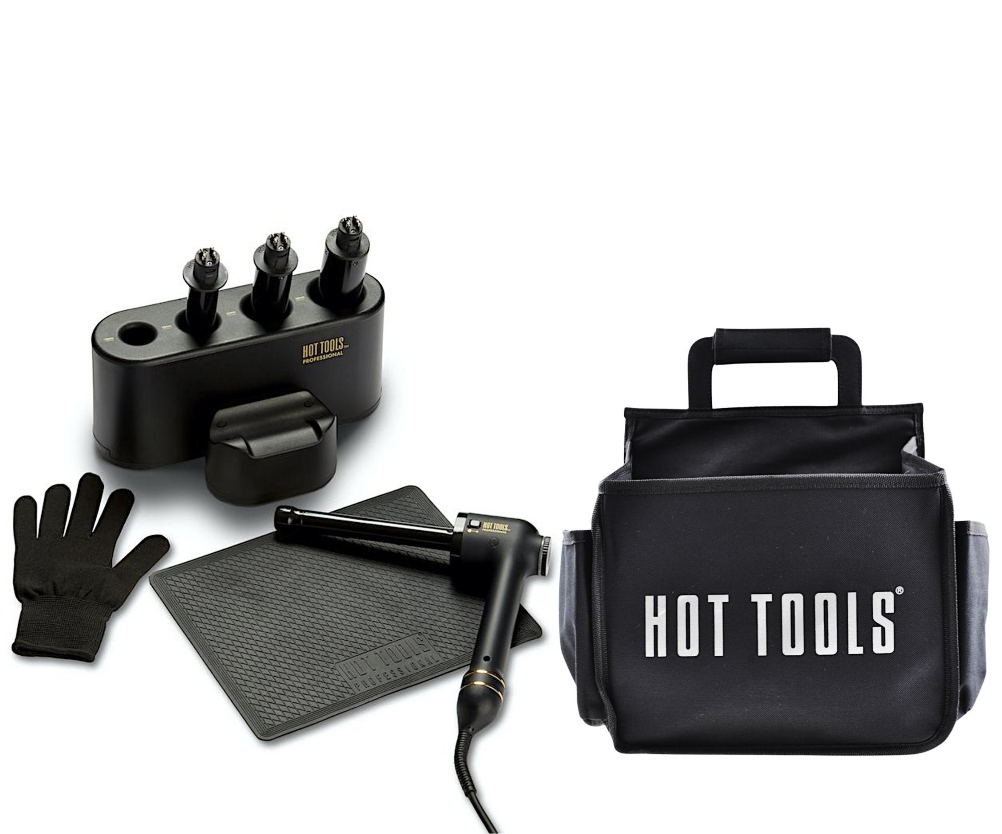 E-shop Kulma na vlasy Hot Tools Black Gold Curl Bar Set - 19 mm, 25 mm, 32 mm, 38 mm + taška Hot Tools Appliance Caddy zadarmo + darček zadarmo