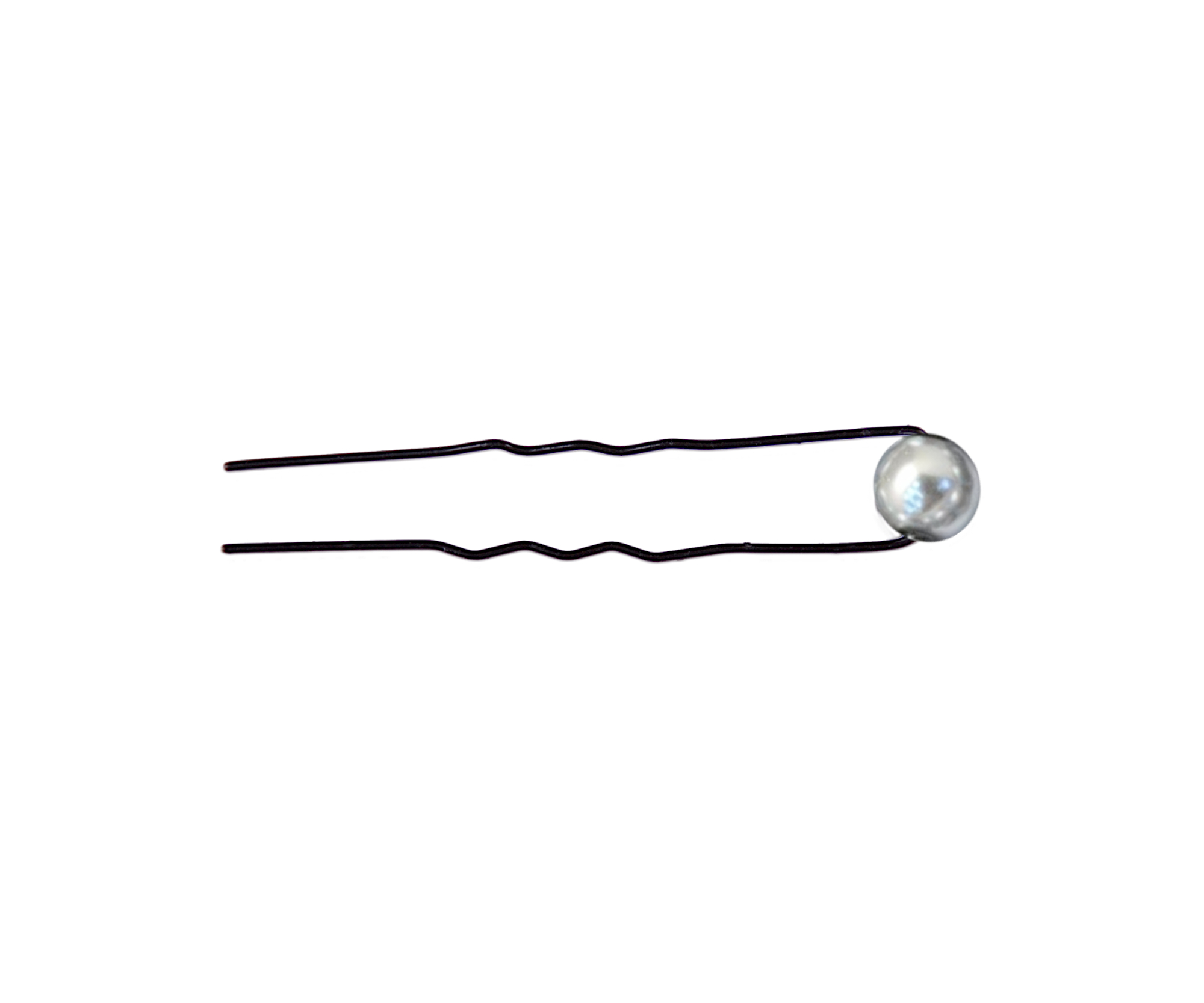 E-shop Vlnitá vlásenka so striebornou perličkou Eurostil Professional - 6 cm, čierna - 6 ks (03209/50)