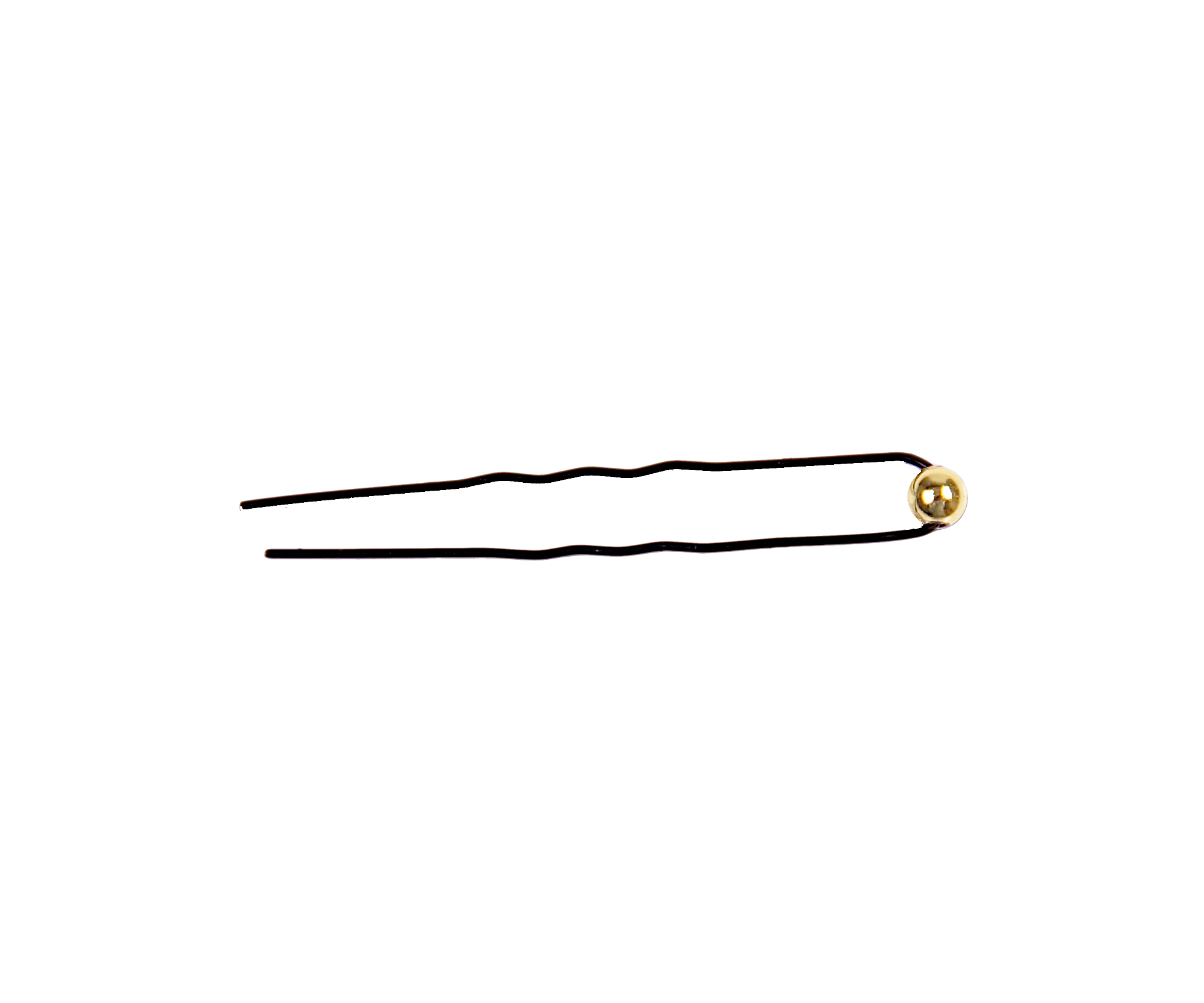 E-shop Vlnitá vlásenka s malou zlatou perličkou Eurostil Professional - 6 cm, čierna - 12 ks (03214/50)
