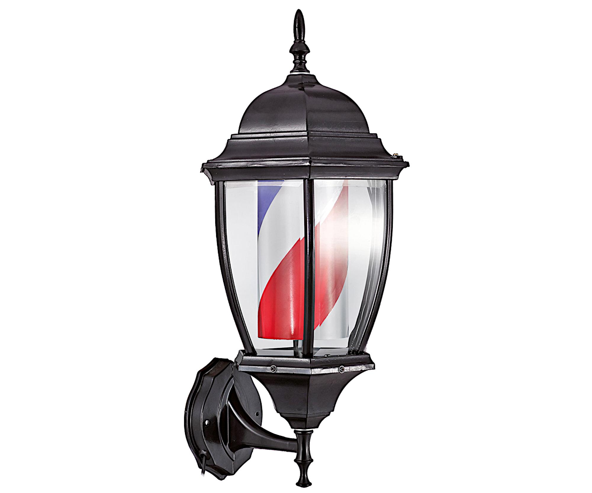 E-shop Svetelný pútač lampáš pre holičstvo Eurostil Professional - 49 cm, čierny (04745) + darček zadarmo