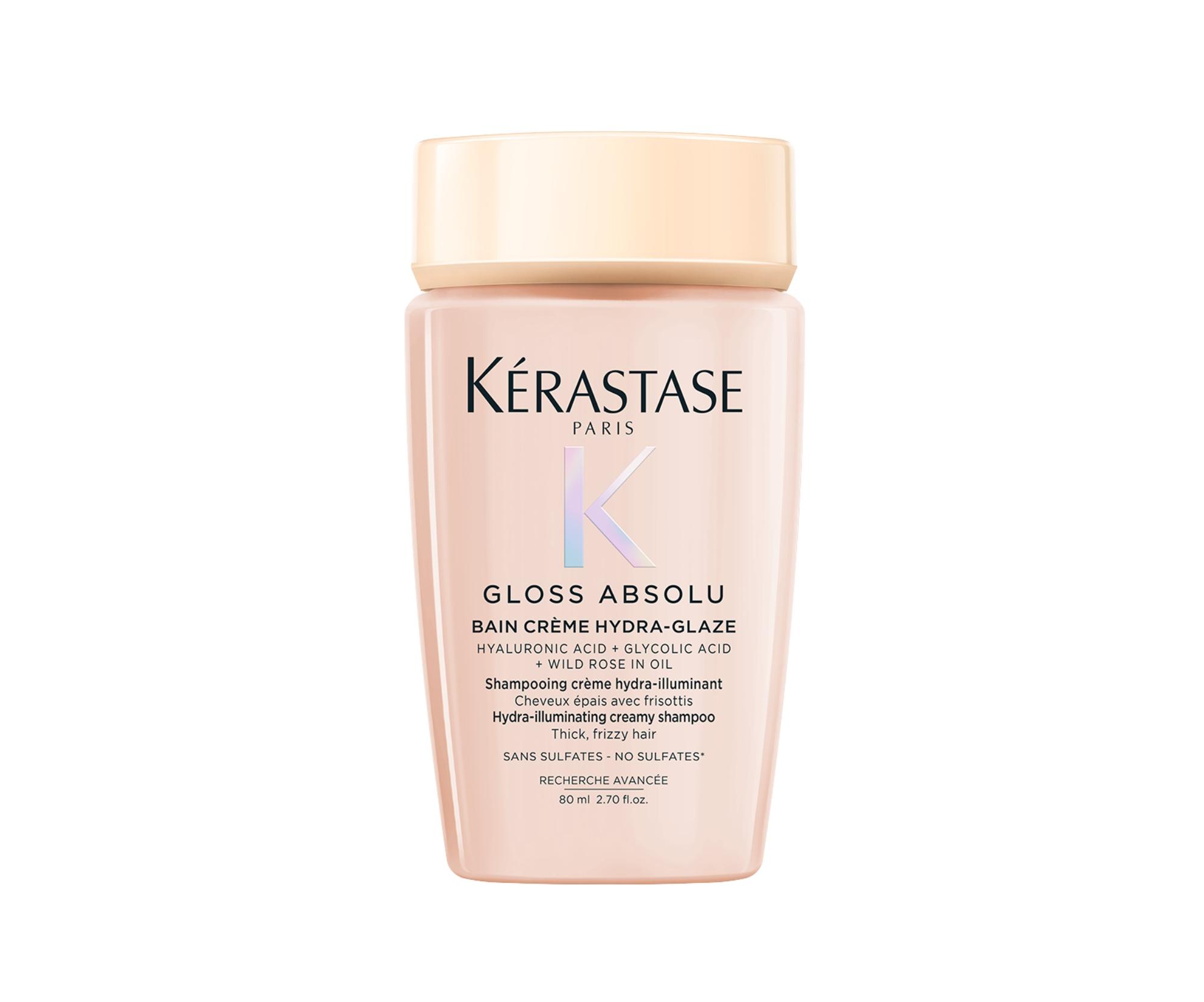Hydratačný a rozjasňujúci šampón pre pevné a krepovaté vlasy Kérastase Gloss Absolu Bain Créme Hydra-Glaze - 80 ml + darček zadarmo