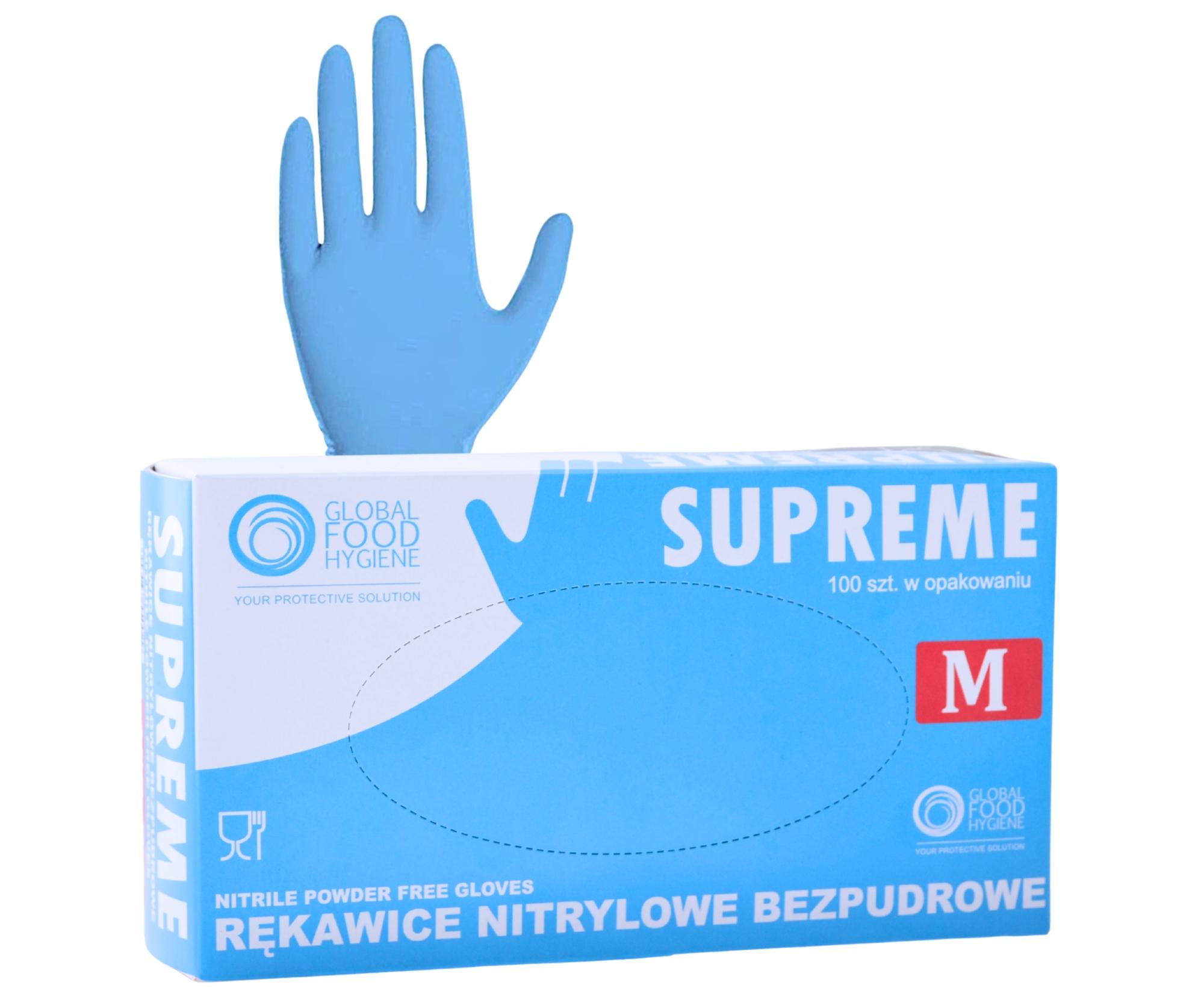 E-shop Nitrilové rukavice All4Pro Supreme - 100 ks, modré, veľkosť M + darček zadarmo
