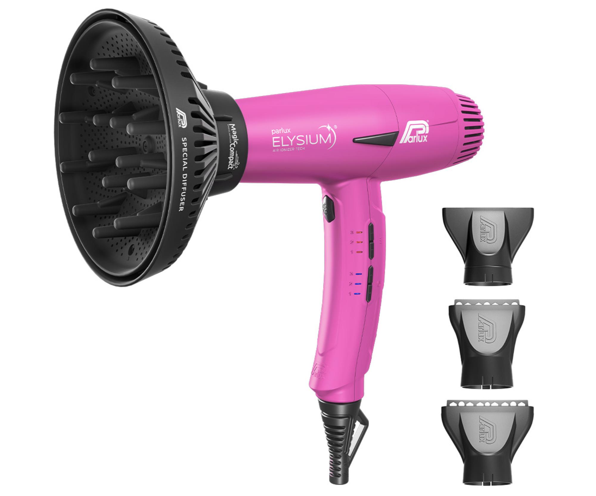 E-shop Profesionálny fén na vlasy s difuzérom Parlux Elysium Fuchsia - 2300 W, matný ružový + darček zadarmo