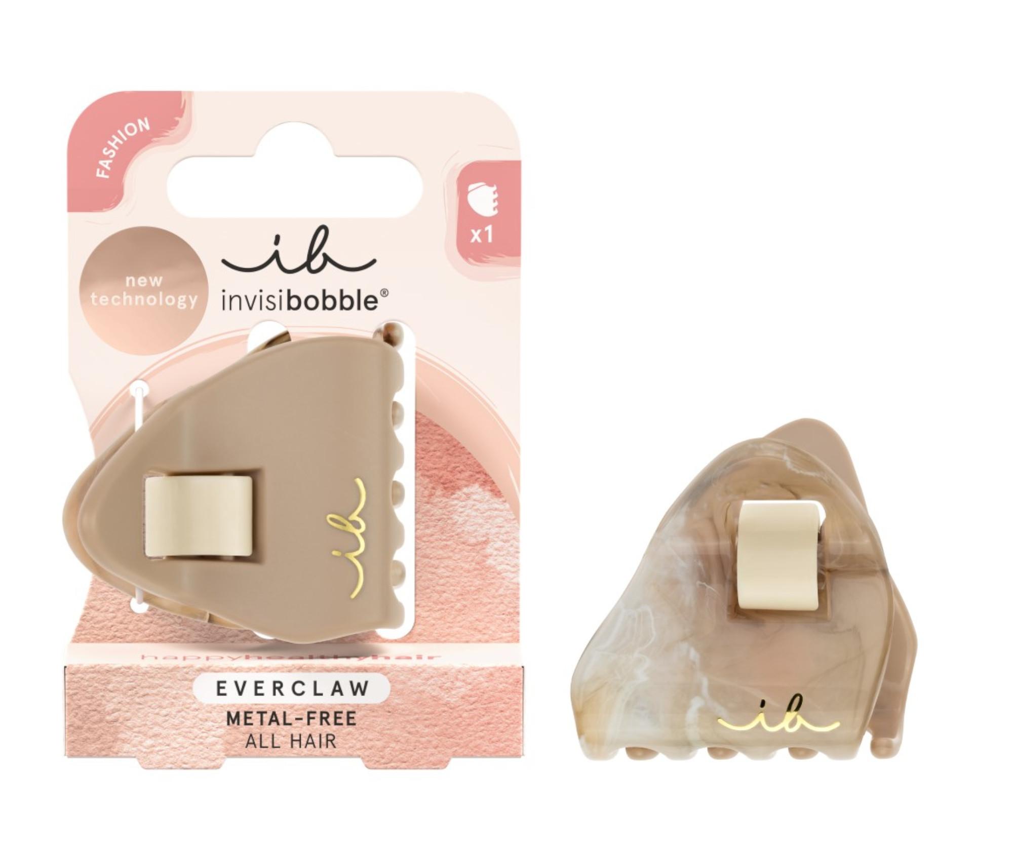 E-shop Škripec do vlasov Invisibobble Everclaw S Too Faced - béžový a hnedý s mramorovým efektom + darček zadarmo