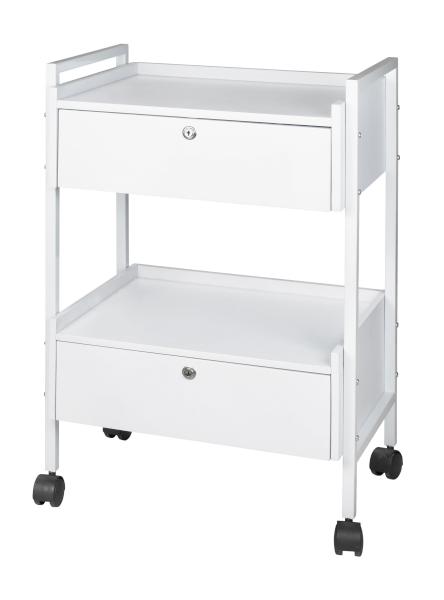 E-shop Kozmetický stolík na kolieskach s 2 zásuvkami Weelko Easy+, biely (1019) + darček zadarmo