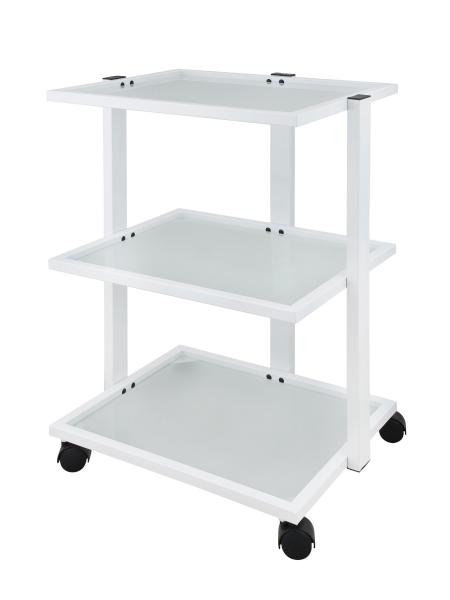 Kozmetický stolík na kolieskach s 3 policami Weelko Facile, biely (1040) + darček zadarmo