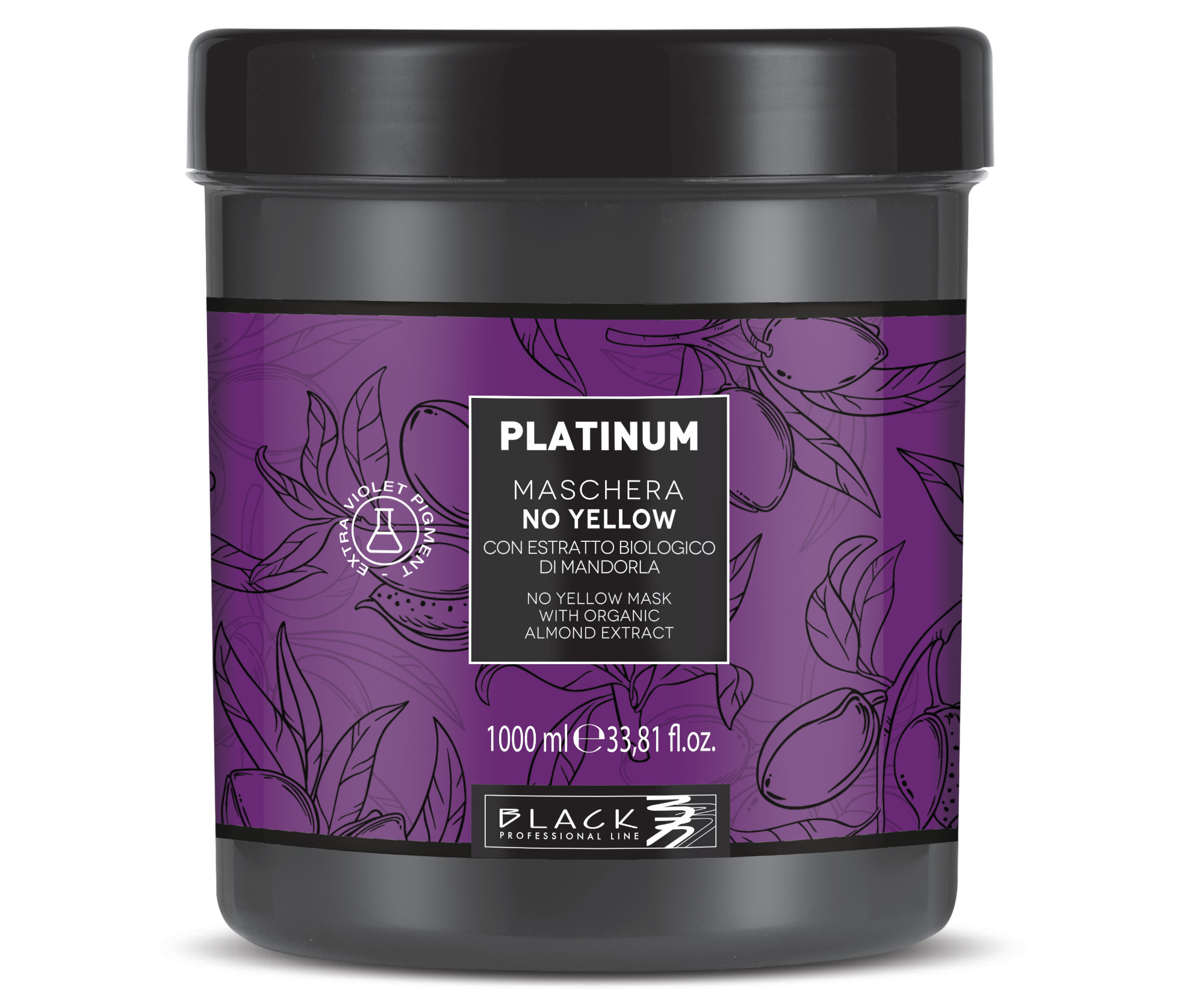 E-shop Maska pre melírované vlasy Black Platinum No Yellow - 1000 ml (102016) + darček zadarmo