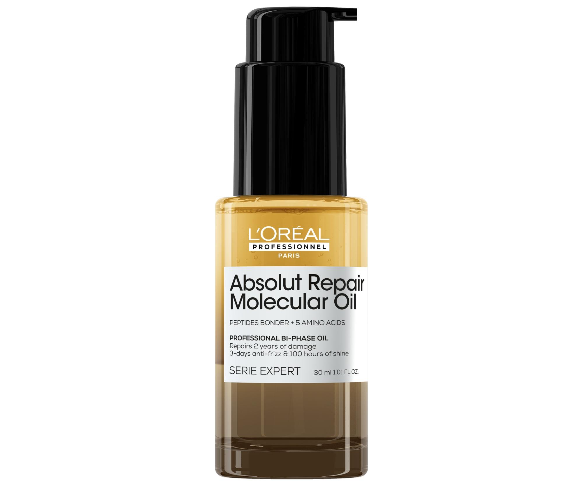 E-shop Dvojfázový olej pre všetky typy poškodených vlasov Loréal Professionnel Serie Expert Absolut Repair Molecular Oil - 30 ml - L’Oréal Professionnel + da