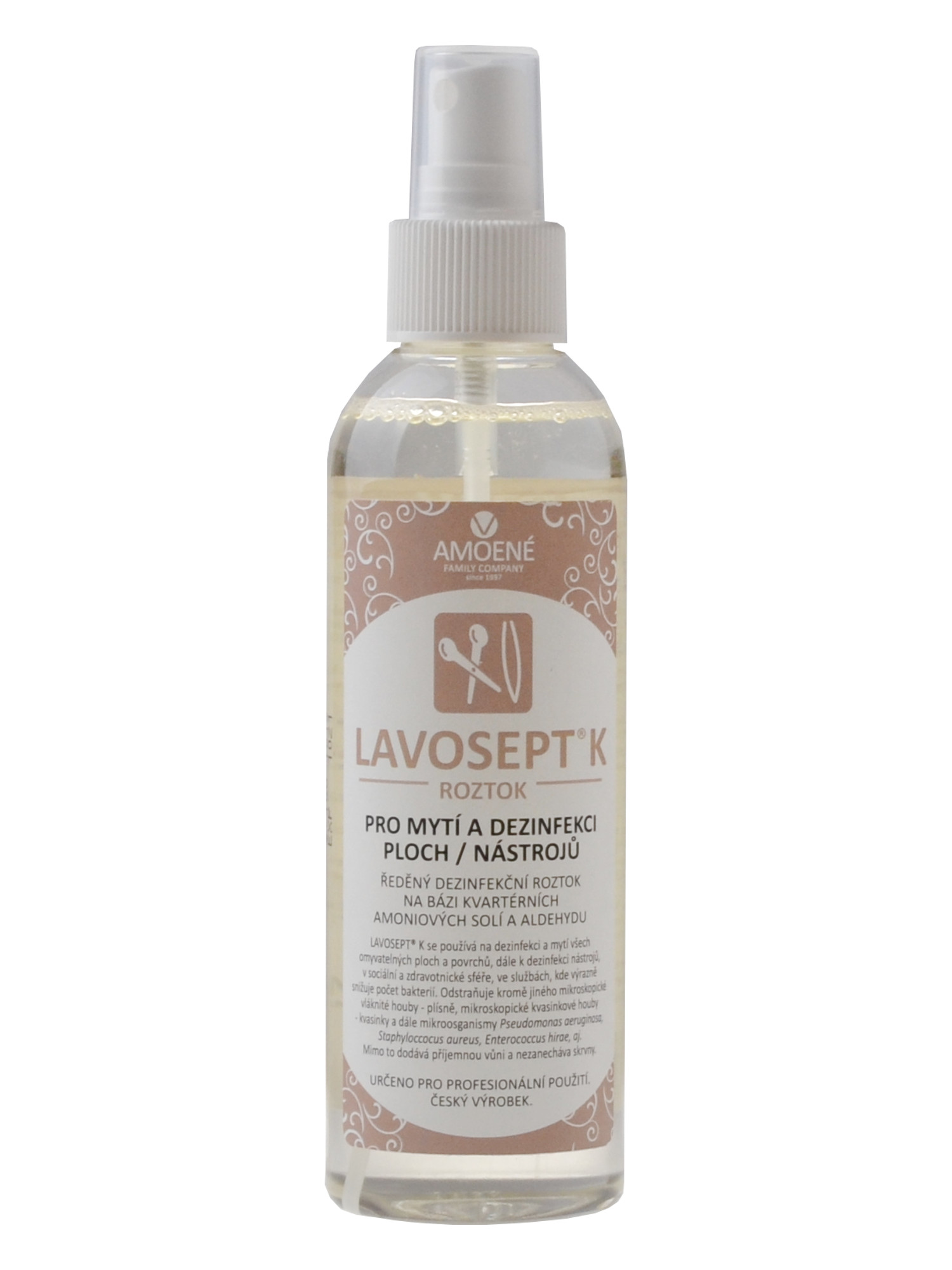 E-shop Dezinfekcia nástrojov a plôch v spreji Amoené Lavosept K - 200 ml (013701M200) + darček zadarmo
