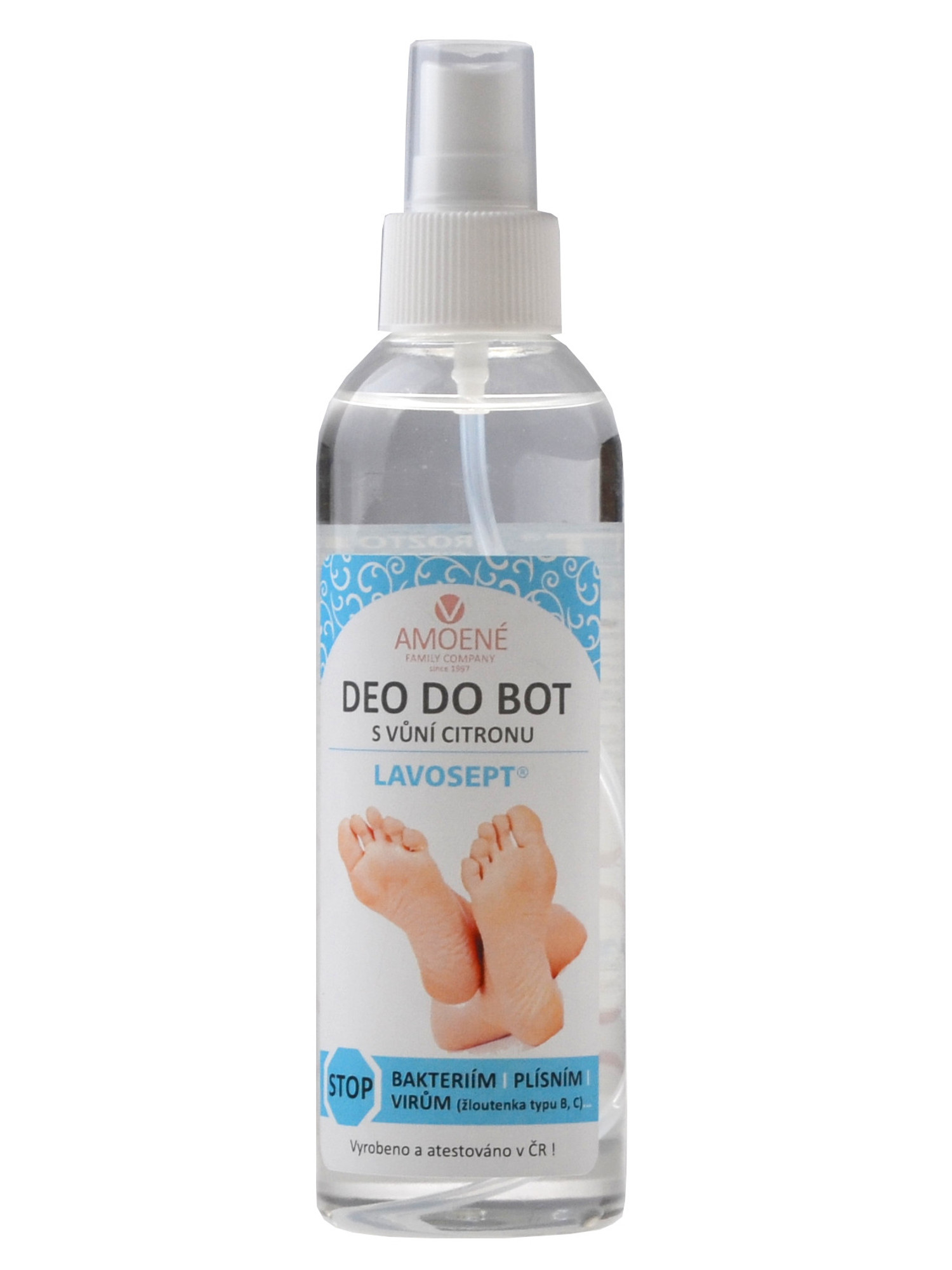 E-shop Dezinfekcia obuvi Amoena Lavosept - citrón - 200 ml (0131C2M20N) - Amoené + darček zadarmo