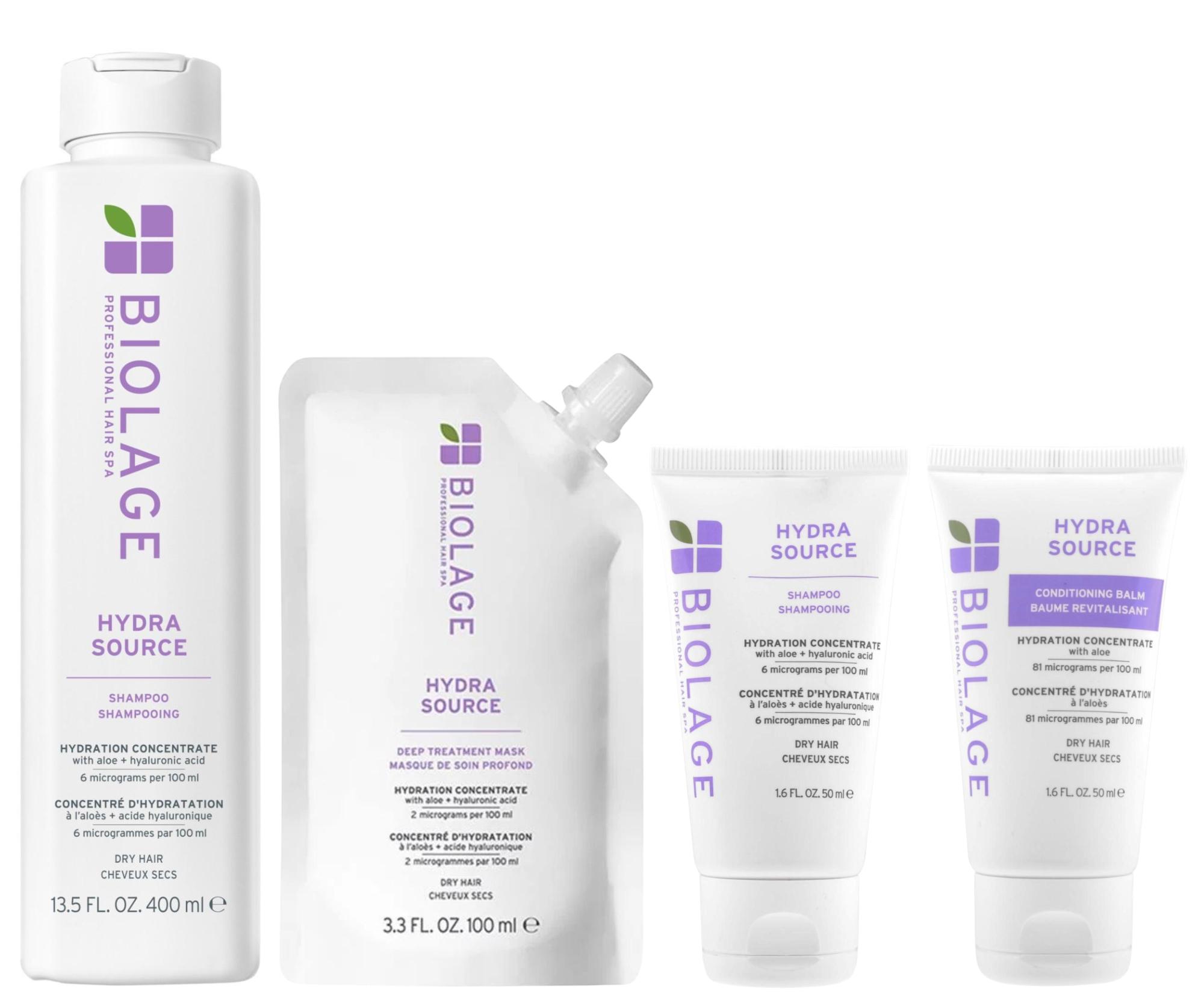 E-shop Sada hydratačného šampónu a starostlivosti pre suché vlasy Biolage Hydra Source + šampón 50 ml a kondicionér 50 ml zadarmo + darček zadarmo
