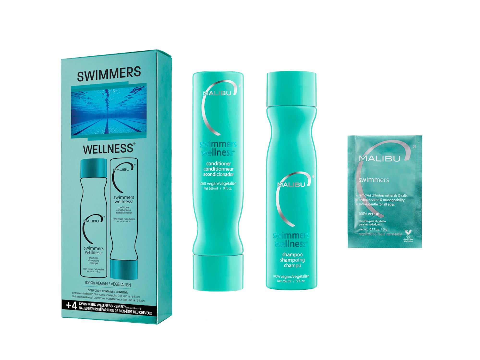 E-shop Sada pre namáhané vlasy od soli a chlóru Malibu C Swimmers Wellness (49613) + darček zadarmo