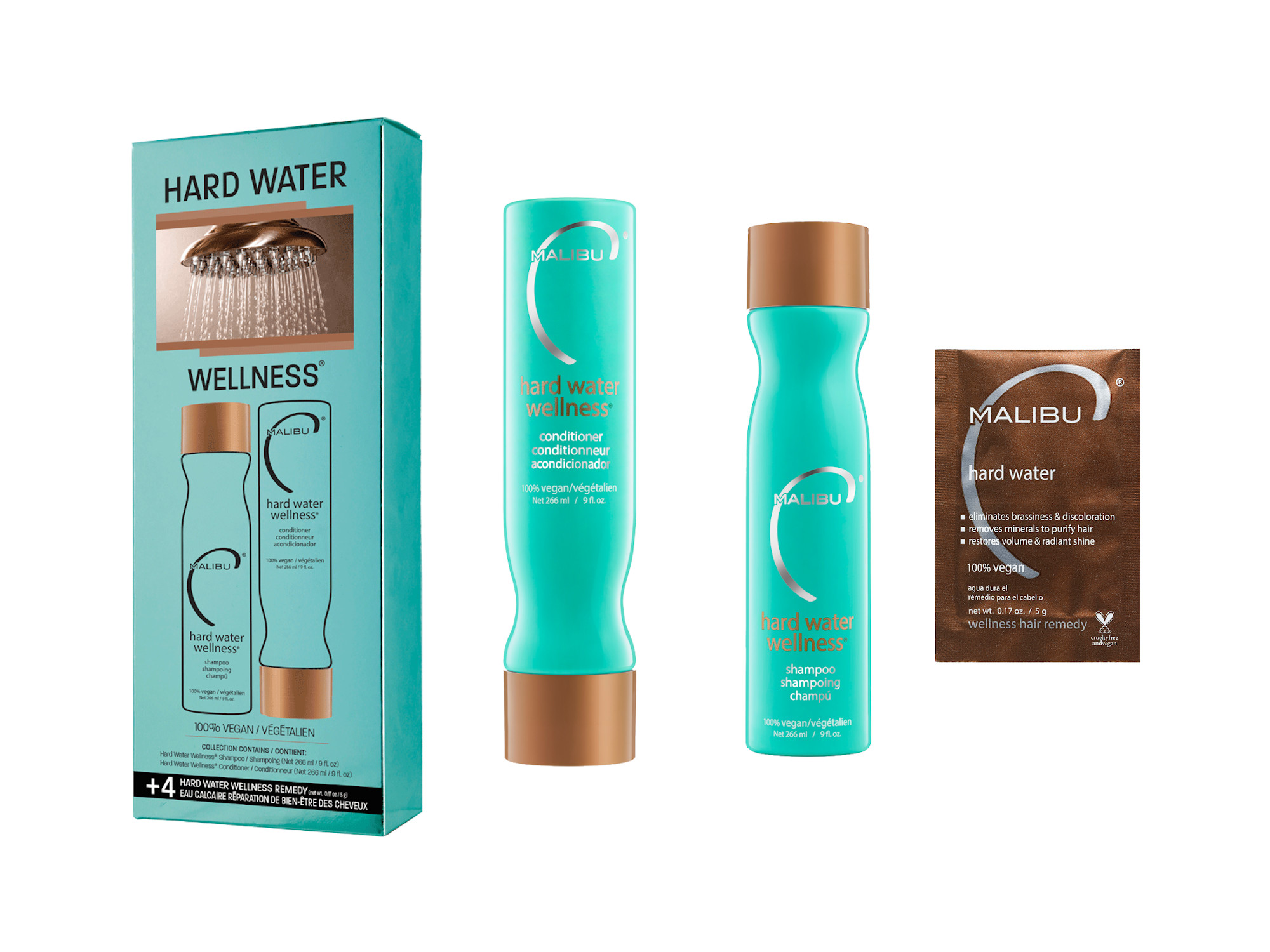 E-shop Sada vlasovej starostlivosti proti tvrdej vode Malibu C Hard Water Wellness (49612) + darček zadarmo