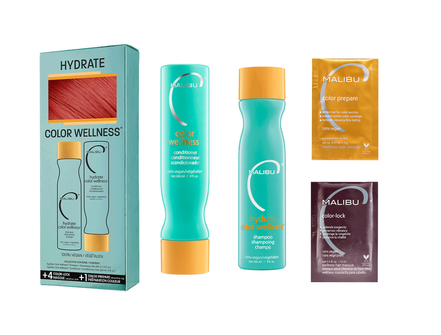 E-shop Hydratačná sada pre farbené vlasy Malibu C Color Hydrate Wellness (49709) + darček zadarmo