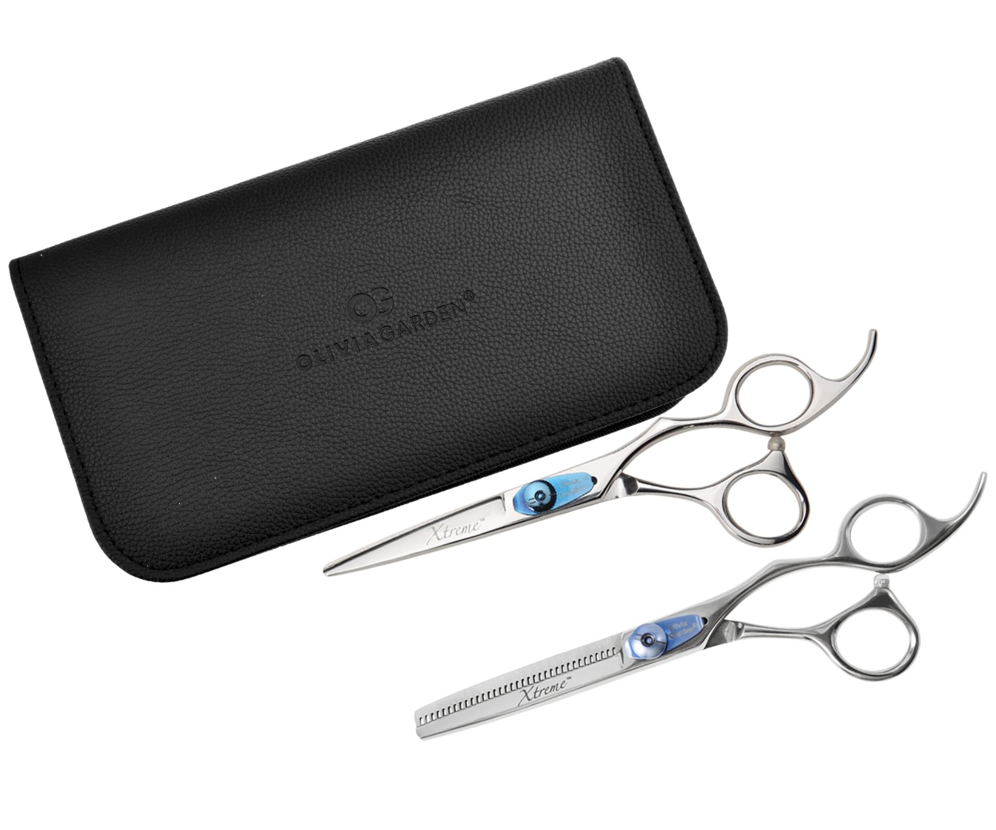 E-shop Sada kaderníckych nožníc 5,75" a efilačných nožníc 6,35" Olivia Garden Xtreme (XT575/635) + darček zadarmo