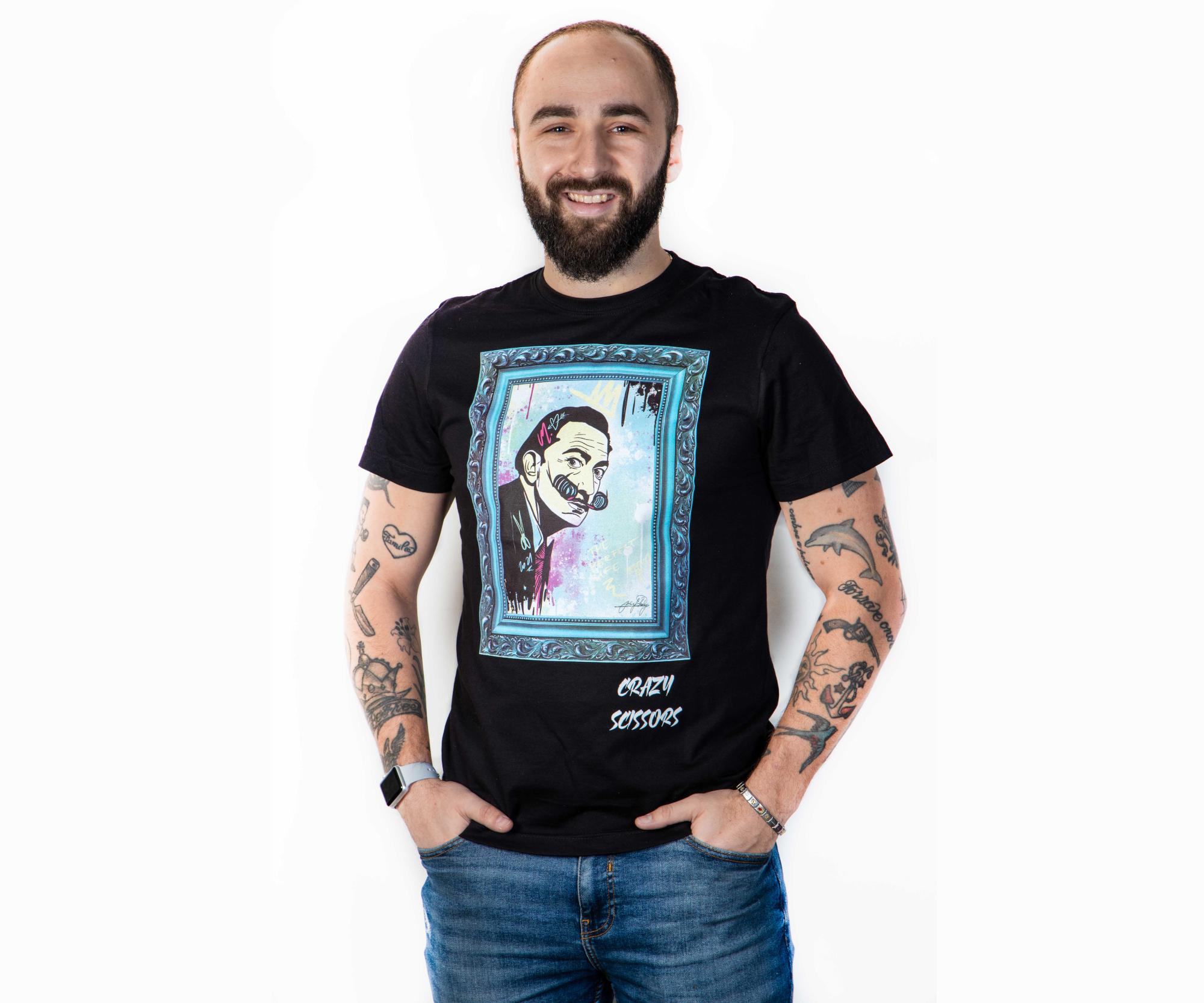 E-shop Tričko s krátkym rukávom Crazy Scissors Salvador Dalí - čierne, S + darček zadarmo