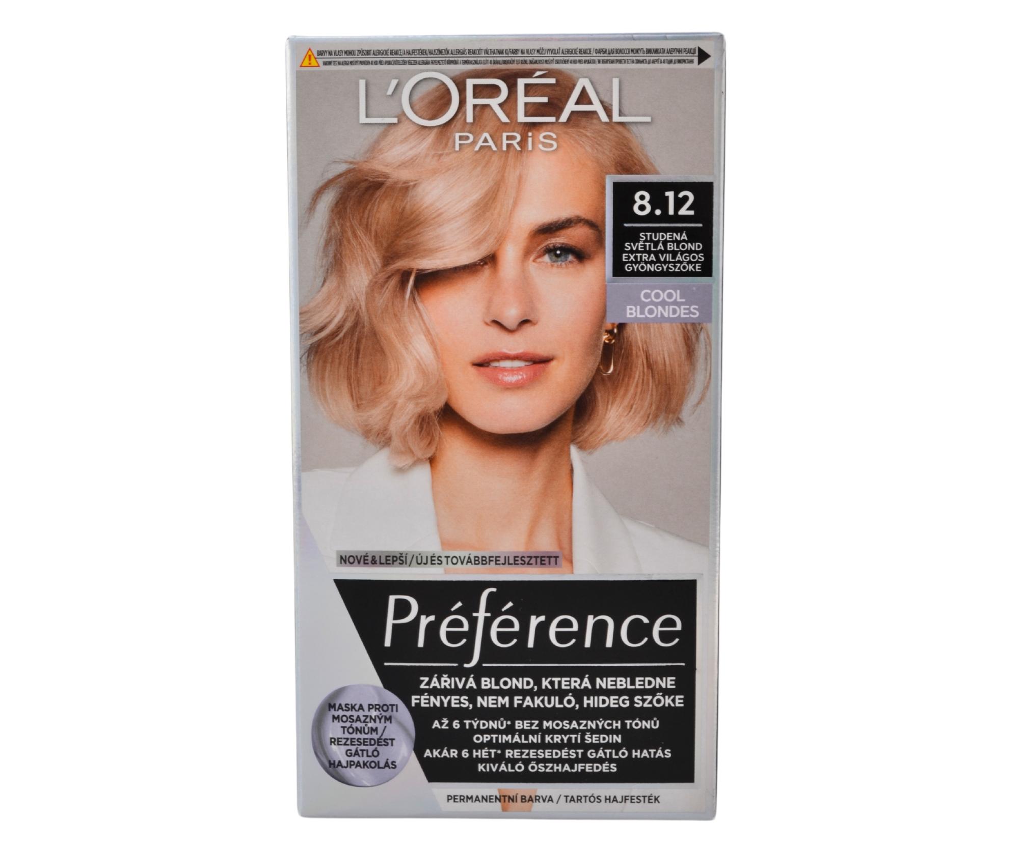 E-shop Permanentná farba Loréal Préférence 8.12 studená svetlá blond - L’Oréal Paris + darček zadarmo