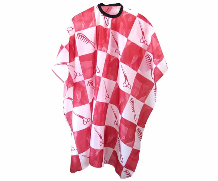 E-shop Kadernícka pláštenka na strihanie Duko 580 - červená - upevnenie na suchý zips (580red) + darček zadarmo
