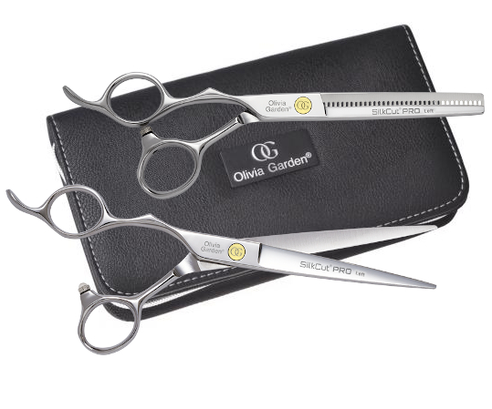 E-shop Sada kaderníckych nožníc 6,5 "a efilačných nožníc 6,35" pre ľavákov Olivia Garden SilkCut Pro (SI-PRO6.50/6.35L) + darček zadarmo