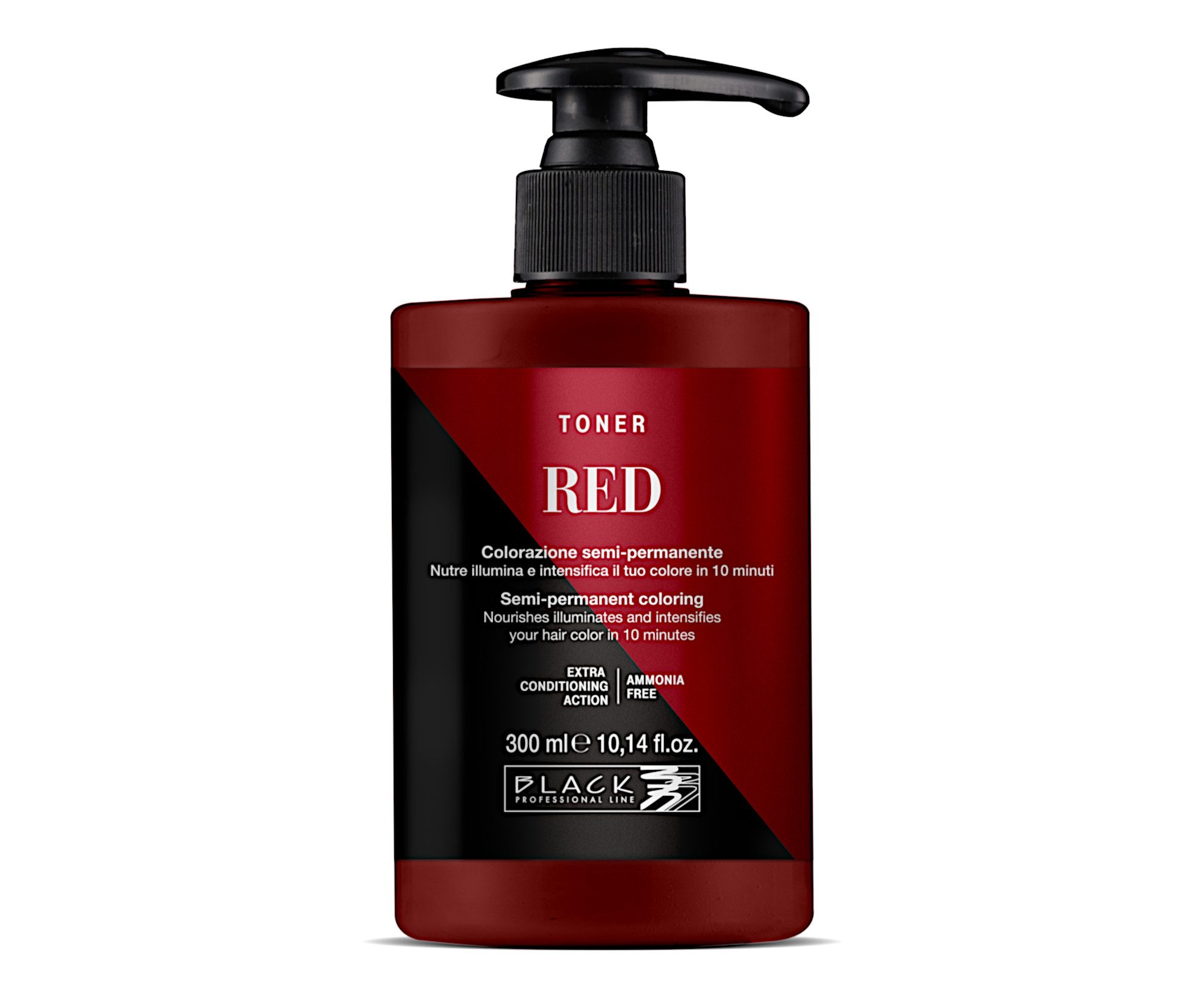 E-shop Ošetrujúci toner pre zvýraznenie farby Black Professional Toner Red - červená, 300 ml (154027) + darček zadarmo