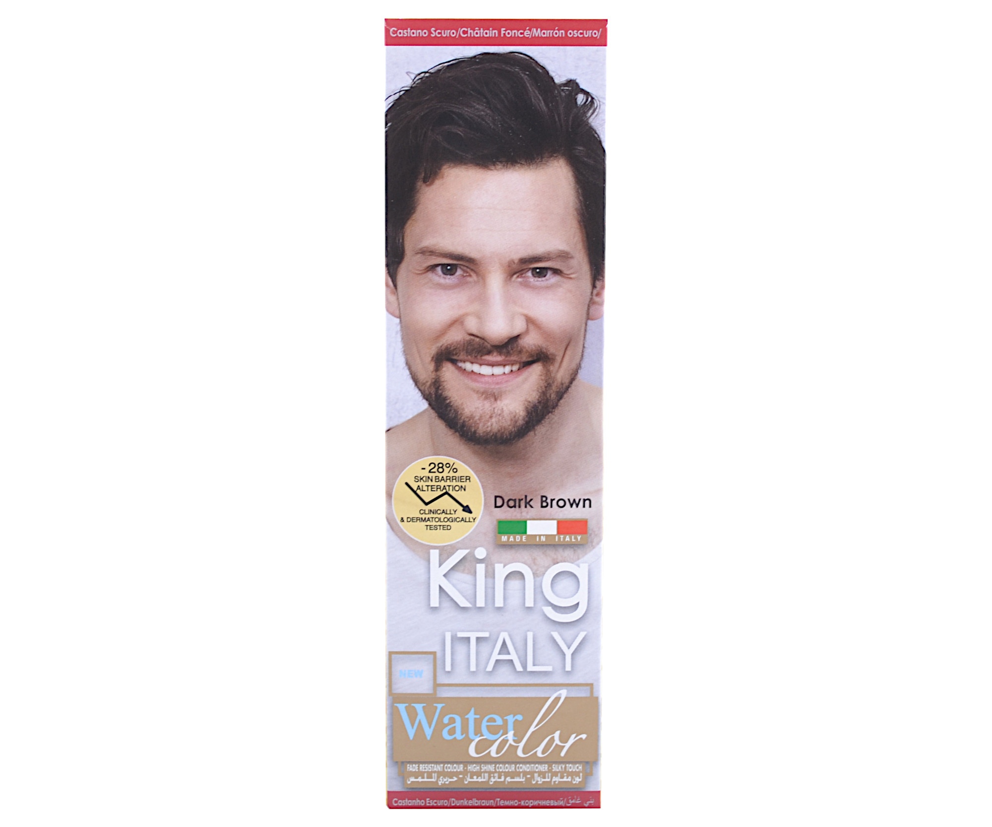 E-shop Permanentná farba pre mužov na vlasy a fúzy Kléral King Italy Water Color - tmavo hnedá (KIG01) + darček zadarmo