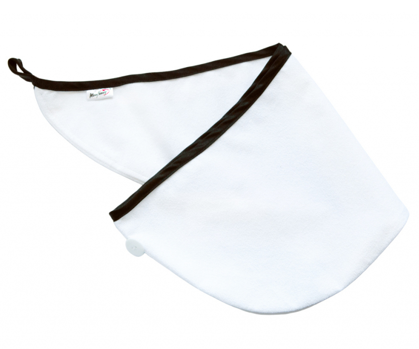 E-shop Thermo turban na vlasy MaryBerry Time for Magic - biely s čiernym prúžkom (7410V24) + darček zadarmo