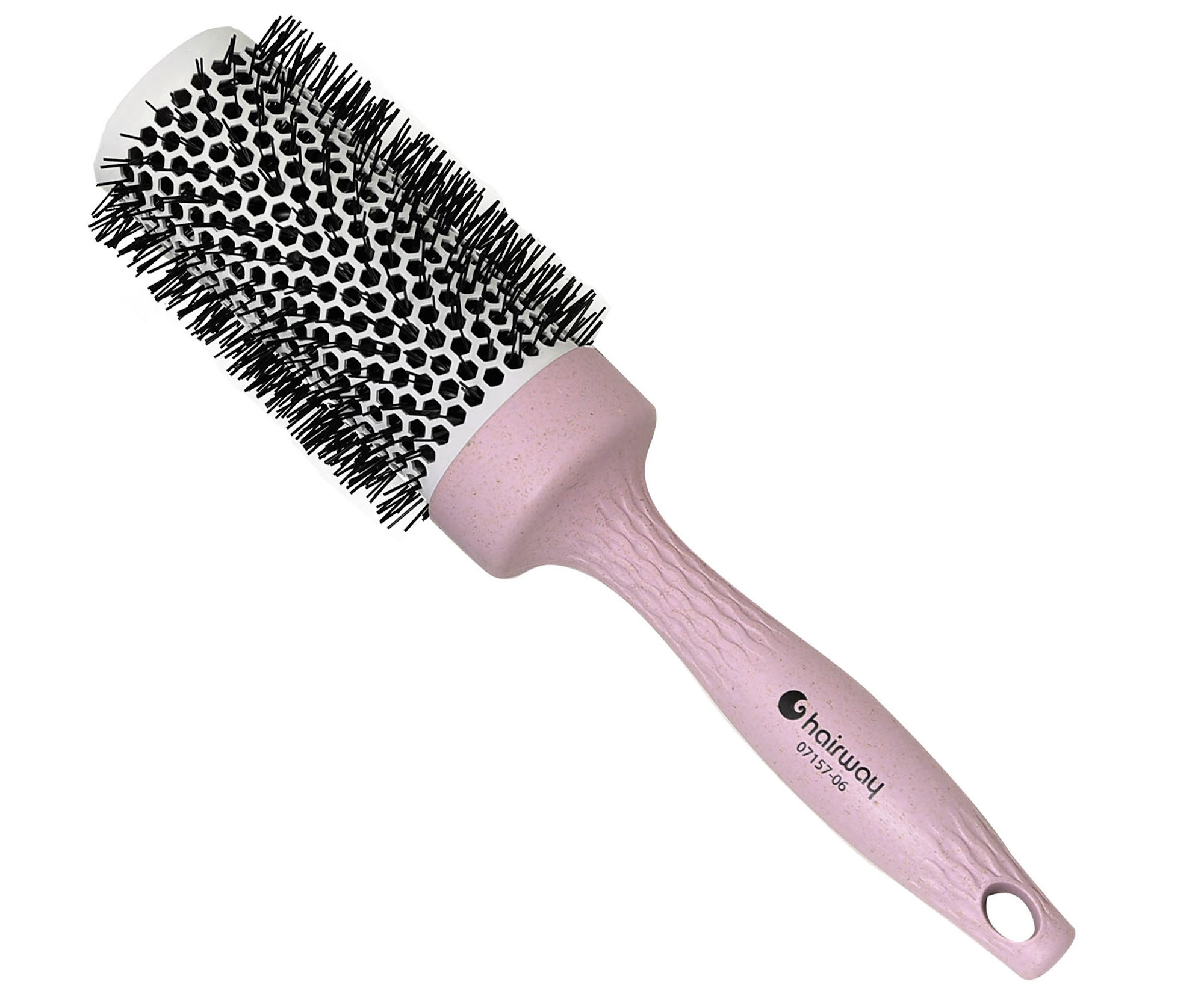 E-shop Okrúhla kefa z organického materiálu s nylonovými štetinami Hairway Organica - fialová, 43 mm (07157-06) + darček zadarmo