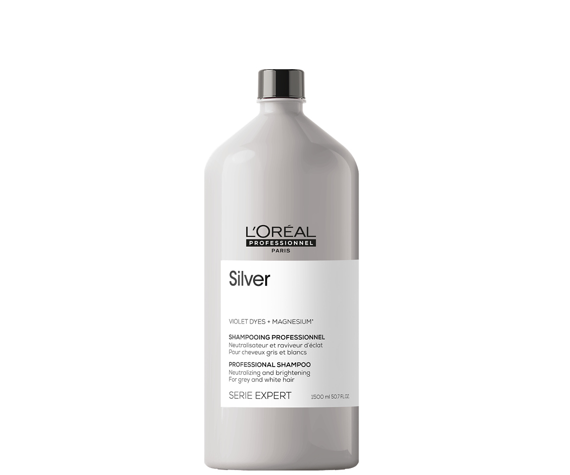E-shop Neutralizačný šampón na šedivé a biele vlasy Loréal Professionnel Serie Expert Silver - 1500 ml - L’Oréal Professionnel + darček zadarmo