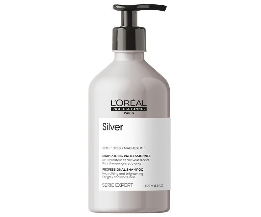 E-shop Neutralizačný šampón na šedivé a biele vlasy Loréal Professionnel Serie Expert Silver - 500 ml - L’Oréal Professionnel + darček zadarmo