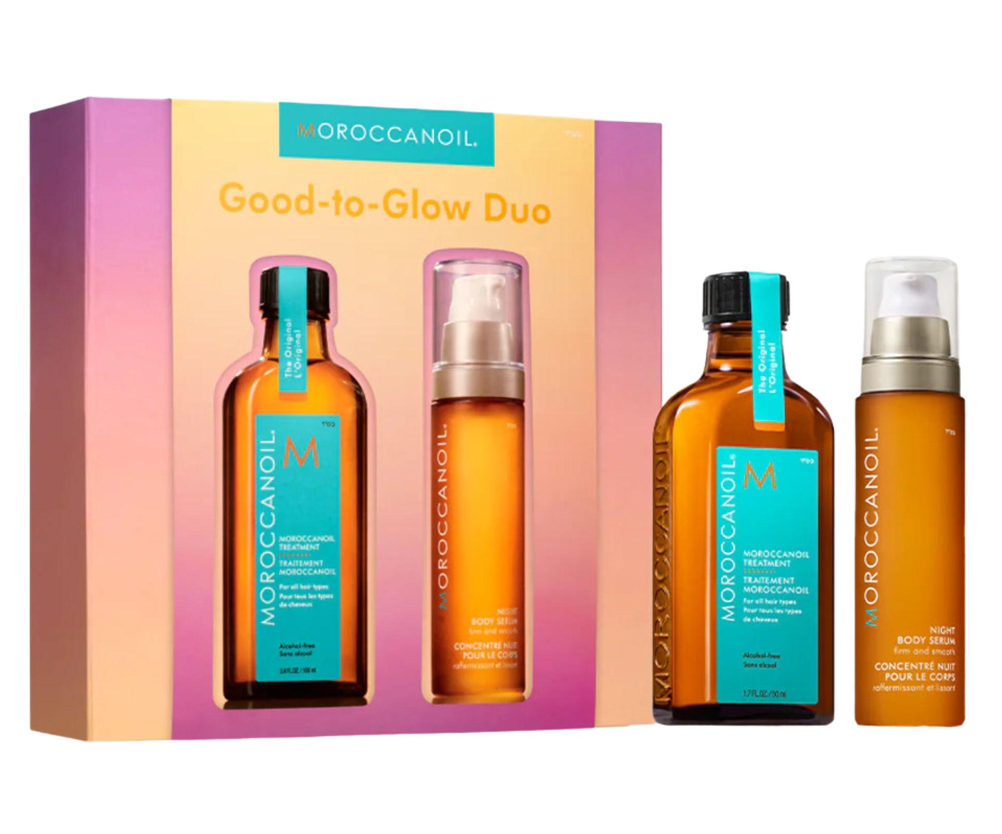 E-shop Darčeková sada olejovej starostlivosti a nočného telového séra Moroccanoil Good-To-Glow Duo + darček zadarmo