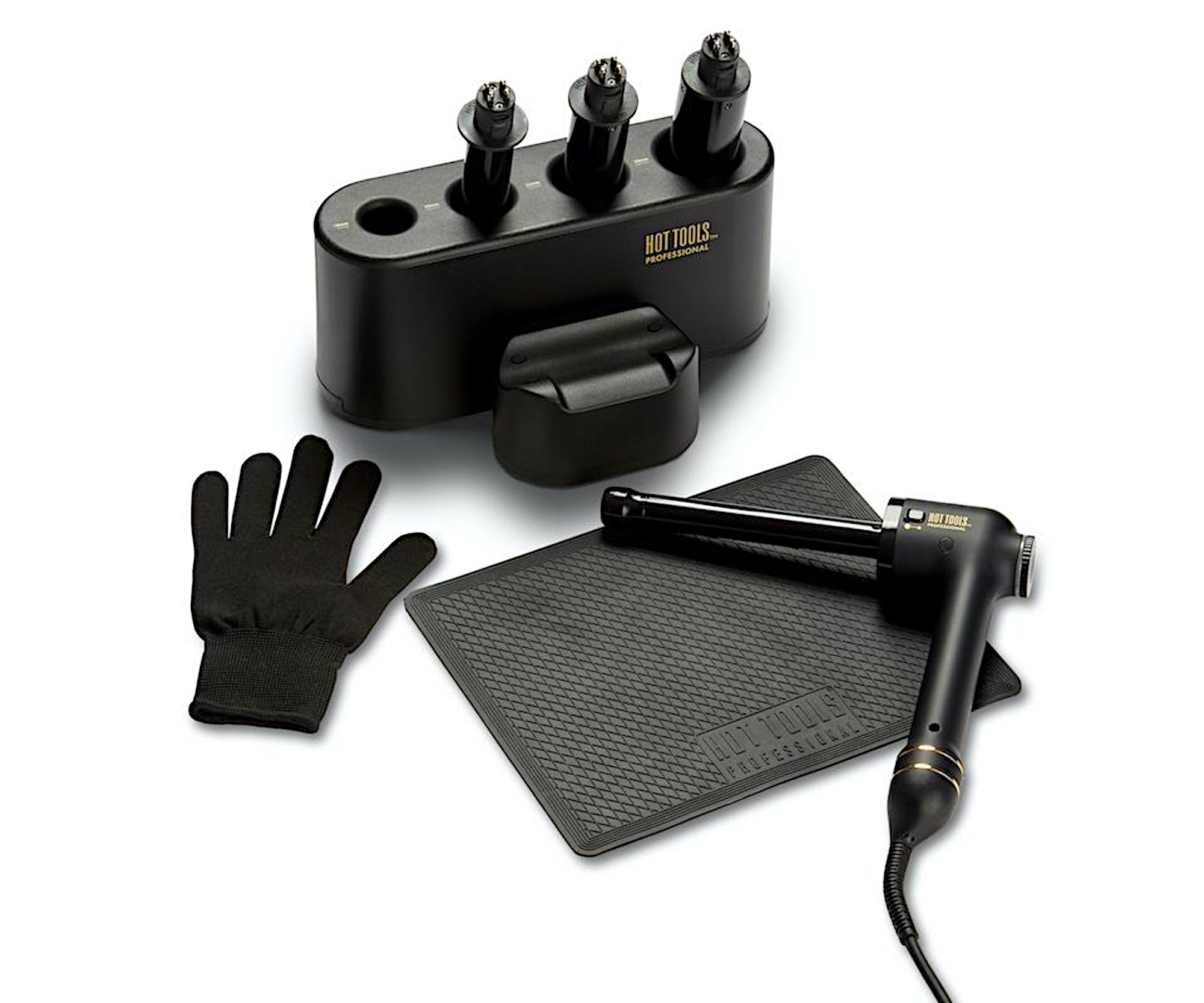 E-shop Kulma na vlasy Hot Tools Black Gold Curl Bar Set - 19 mm, 25 mm, 32 mm, 38 mm (HTCURLSETBGUKE) + darček zadarmo