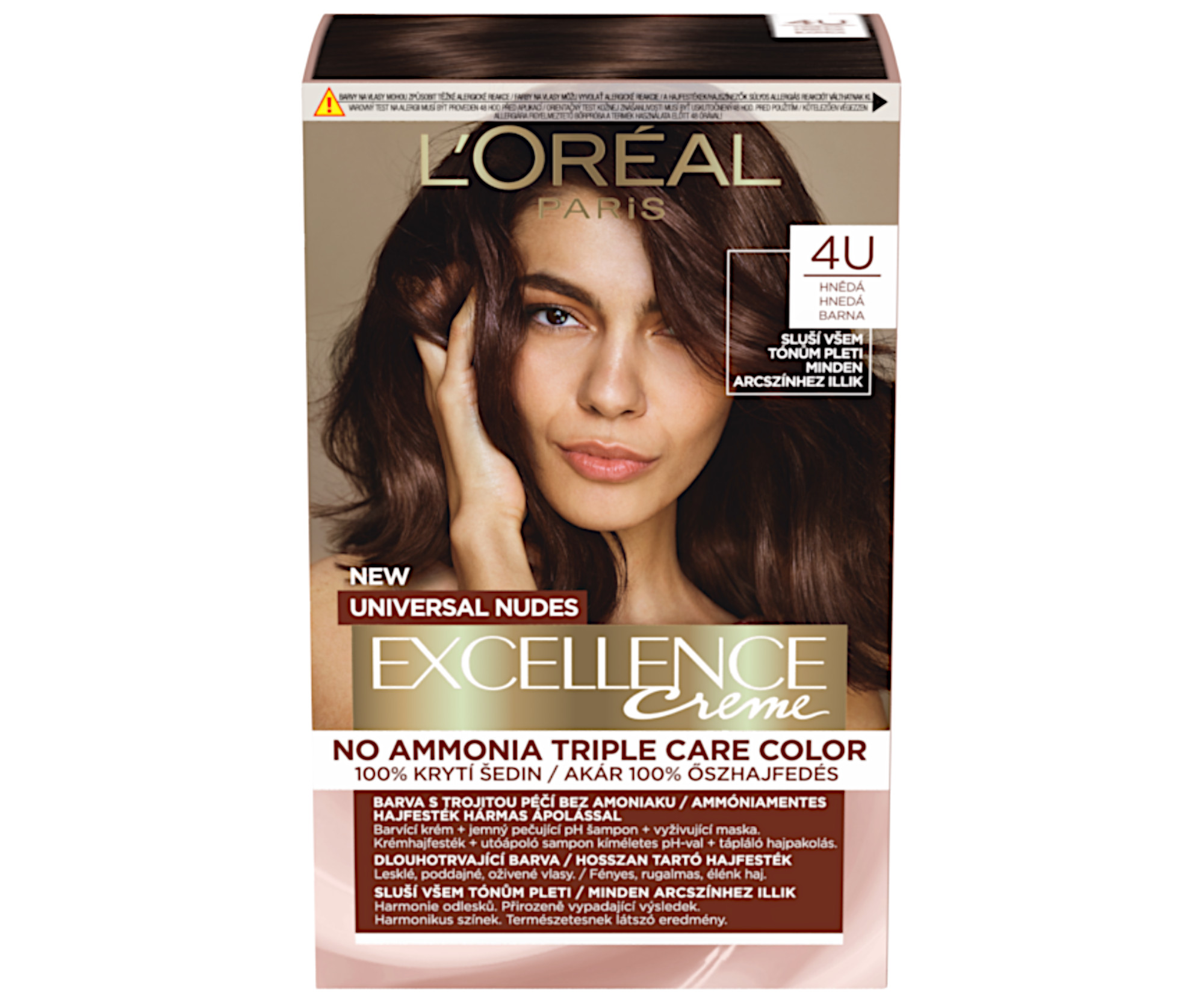 E-shop Permanentná farba Loréal Excellence Universal Nudes 4U hnedá - L’Oréal Paris + darček zadarmo
