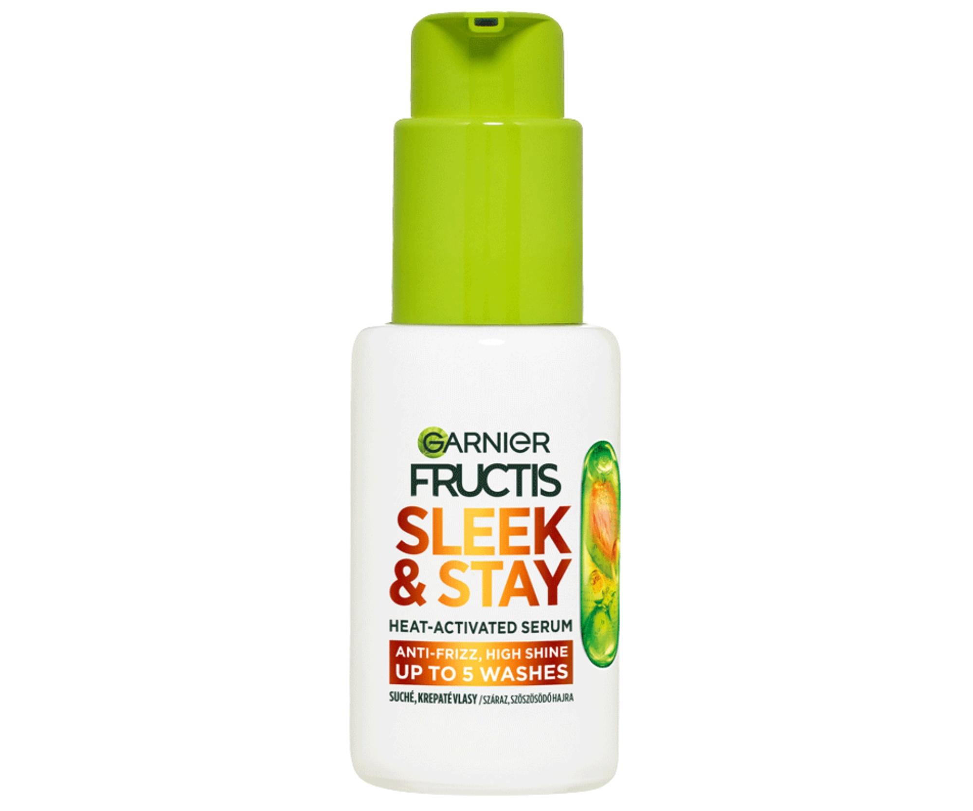 E-shop Bezoplachové sérum na uhladenie a lesk suchých a krepatých vlasov Garnier Fructis Sleek a Stay Heat-Activated Serum - 50 ml + darček zadarmo