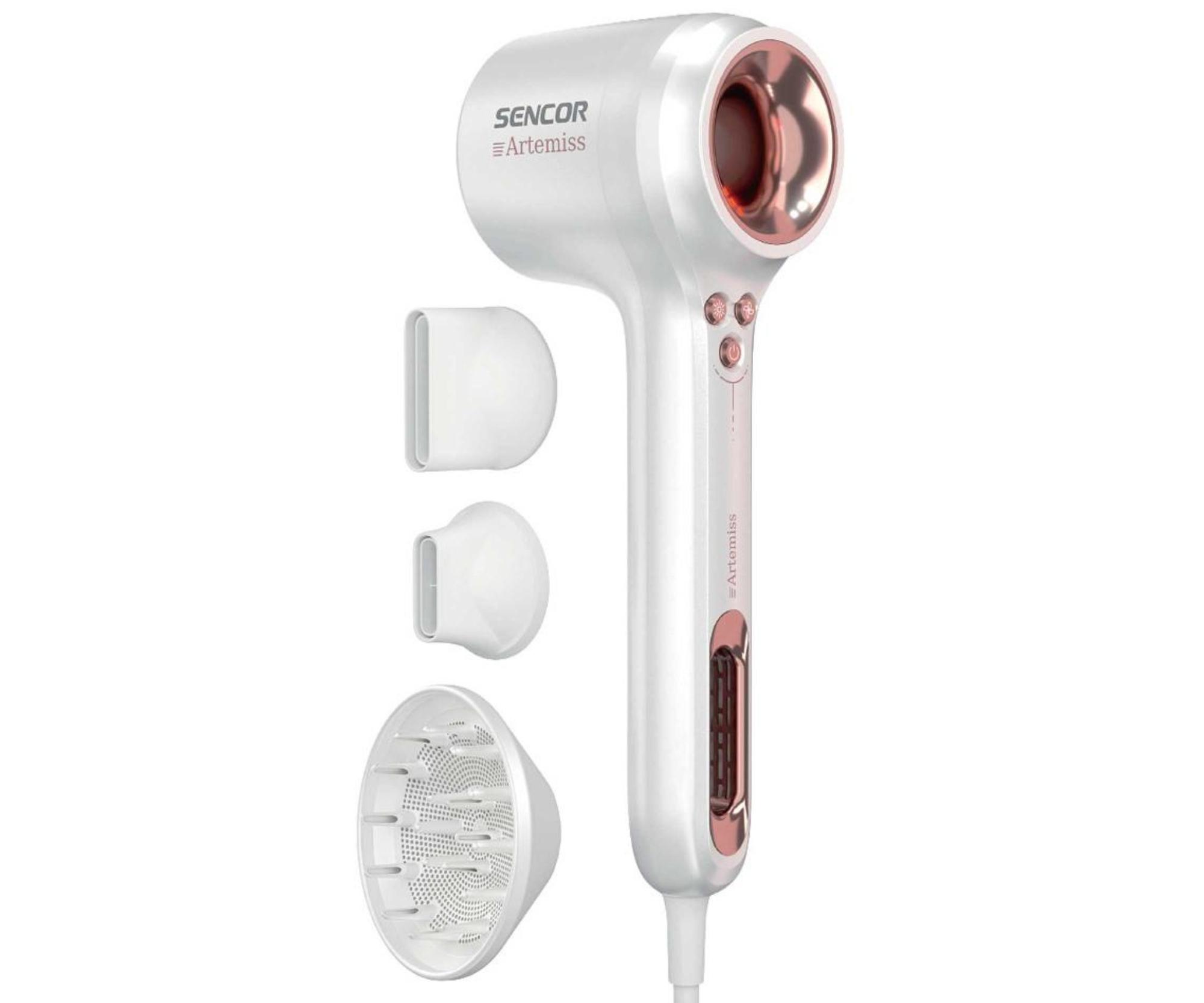 E-shop Fén na vlasy s difuzérom Sencor Artemiss High Speed Hair Dryer SHD 9150RS - 1500 W, biely + darček zadarmo