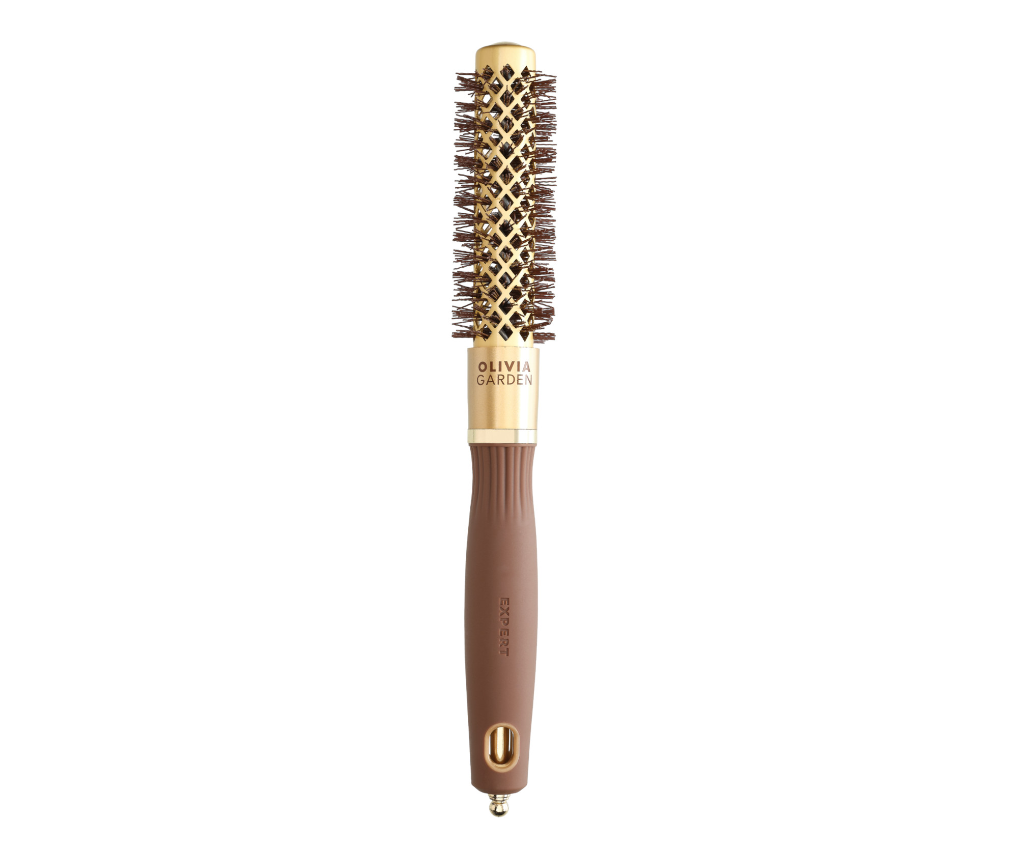 E-shop Okrúhla fúkacia kefa na vlasy Olivia Garden Expert Blowout Shine Gold a Brown - 20 mm (ID2047) + darček zadarmo