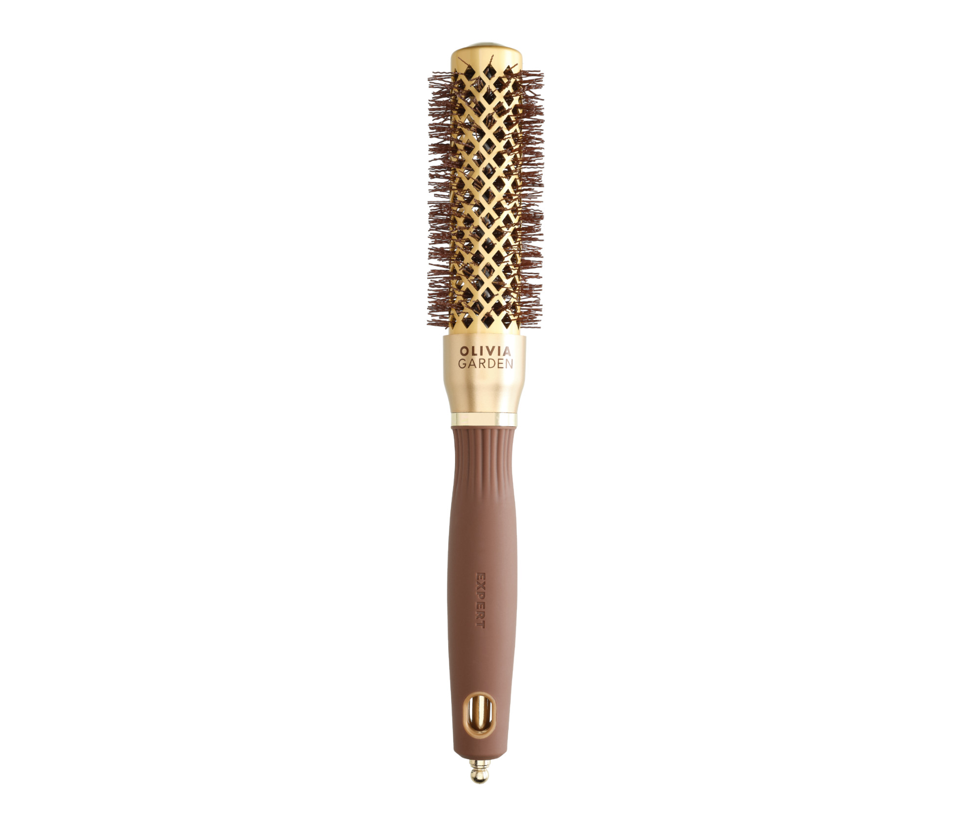 E-shop Okrúhla fúkacia kefa na vlasy Olivia Garden Expert Blowout Shine Gold a Brown - 25 mm (ID2048) + darček zadarmo