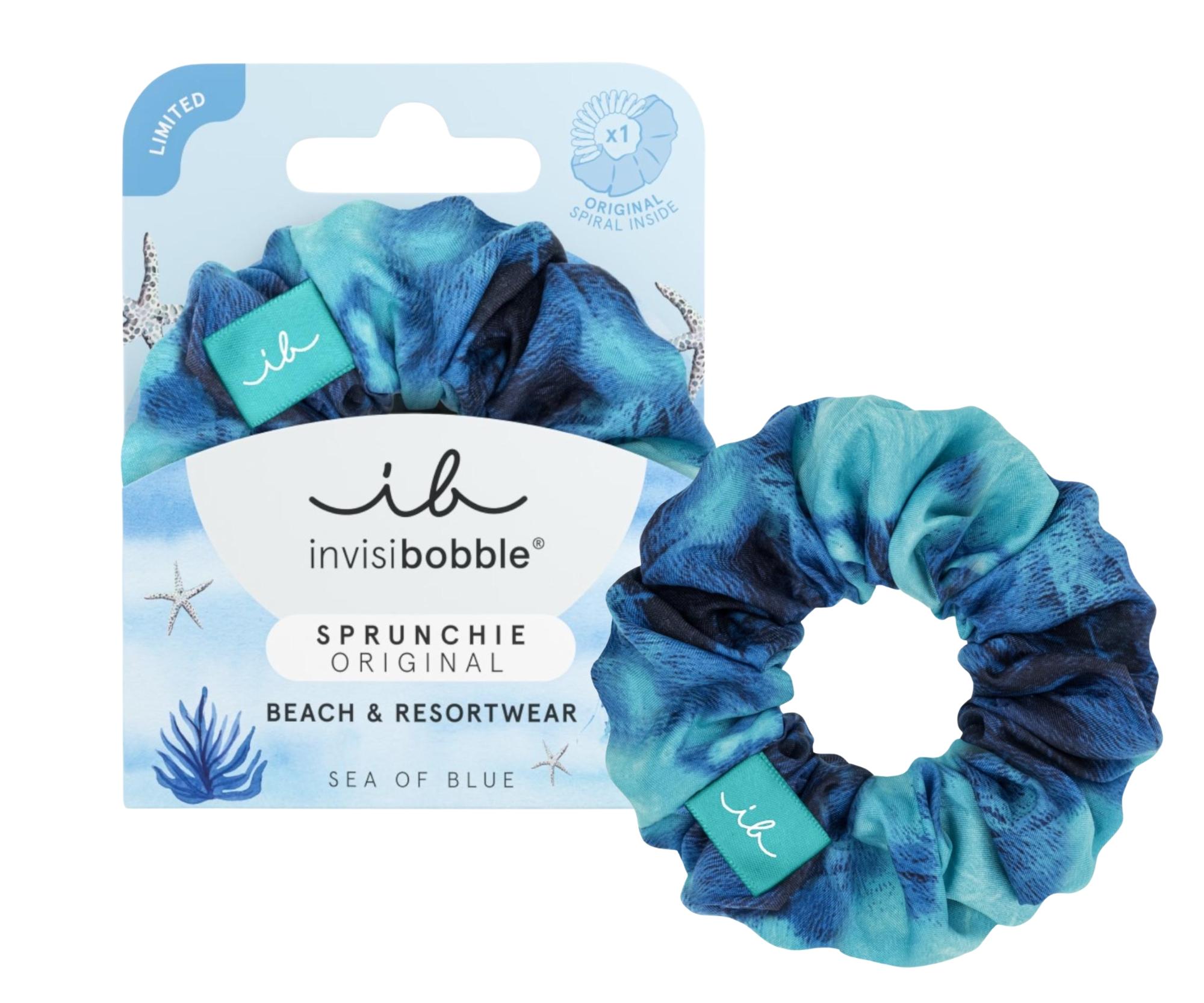 E-shop Špirálová gumička do vlasov Invisibobble Sprunchie Original Bikini Sea of Blues + darček zadarmo