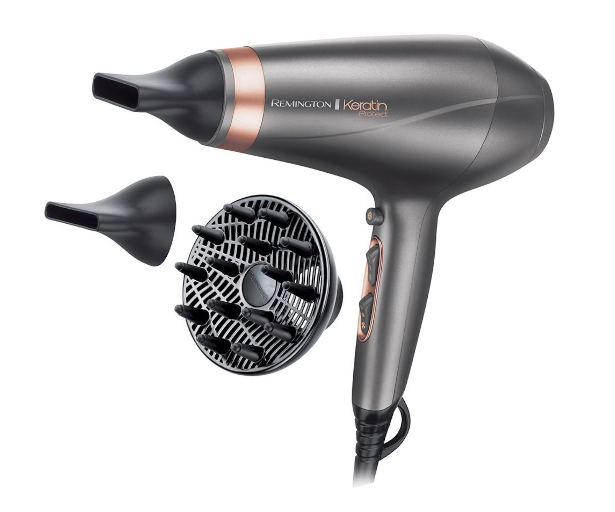 E-shop Fén na vlasy Remington Keratin Protect AC8820 - strieborný, 2200 W + darček zadarmo