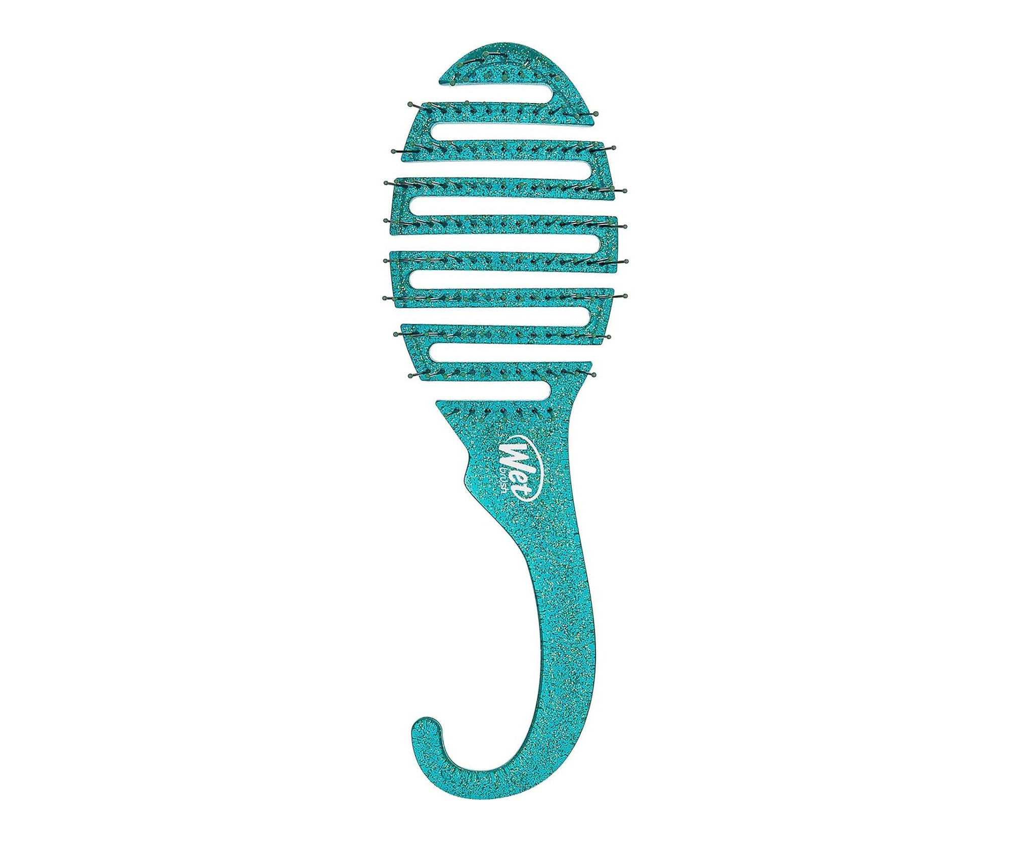 E-shop Kefa na rozčesávanie vlasov Wet Brush Shower Detangler Teal Glitter - trblietavá zelená + darček zadarmo