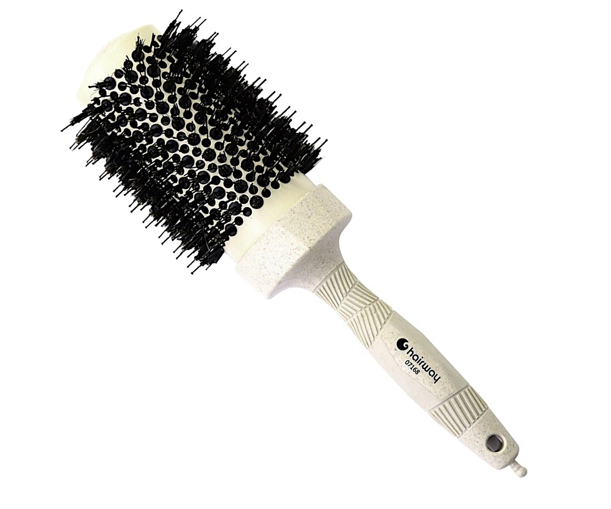 E-shop Okrúhla fúkacia kefa z organického materiálu s tromi typmi štetín Hairway Organica - krémová, 53 mm (07168) + darček zadarmo