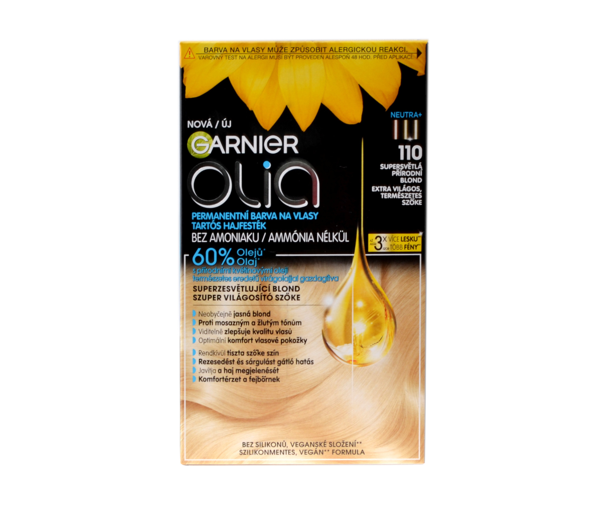 E-shop Permanentná olejová farba Garnier Olia - 110 supersvetlá prírodná blond + darček zadarmo