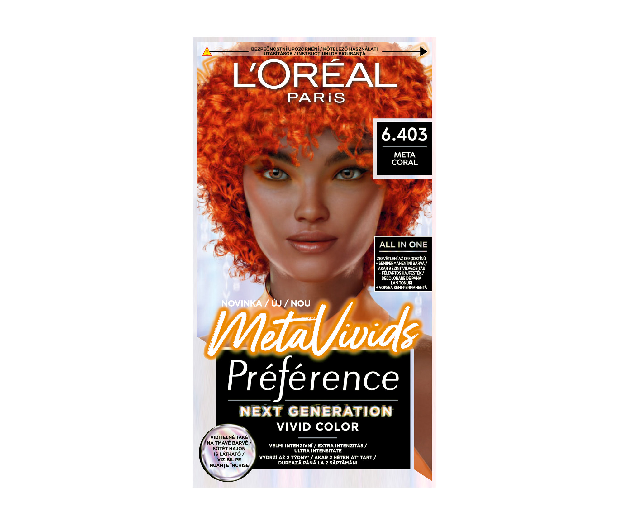 E-shop Zosvetlovač a farba na vlasy Loréal Paris Préférence Meta Vivids - 6.403 meta coral - intenzívna medená - L’Oréal Paris + darček zadarmo
