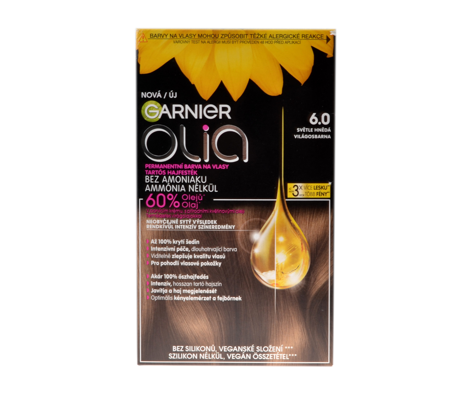 E-shop Permanentná olejová farba Garnier Olia - 6.0 svetlo hnedá + darček zadarmo