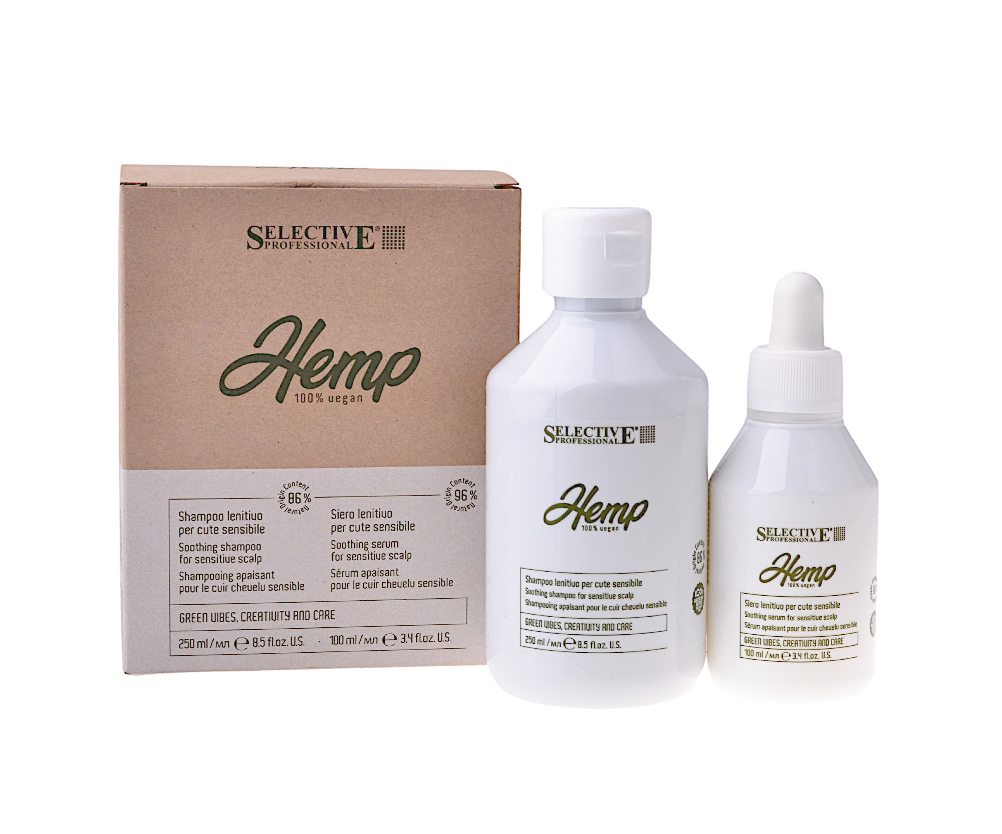E-shop Upokojujúca darčeková sada pre citlivú pokožku hlavy Selective Professional Hemp + darček zadarmo