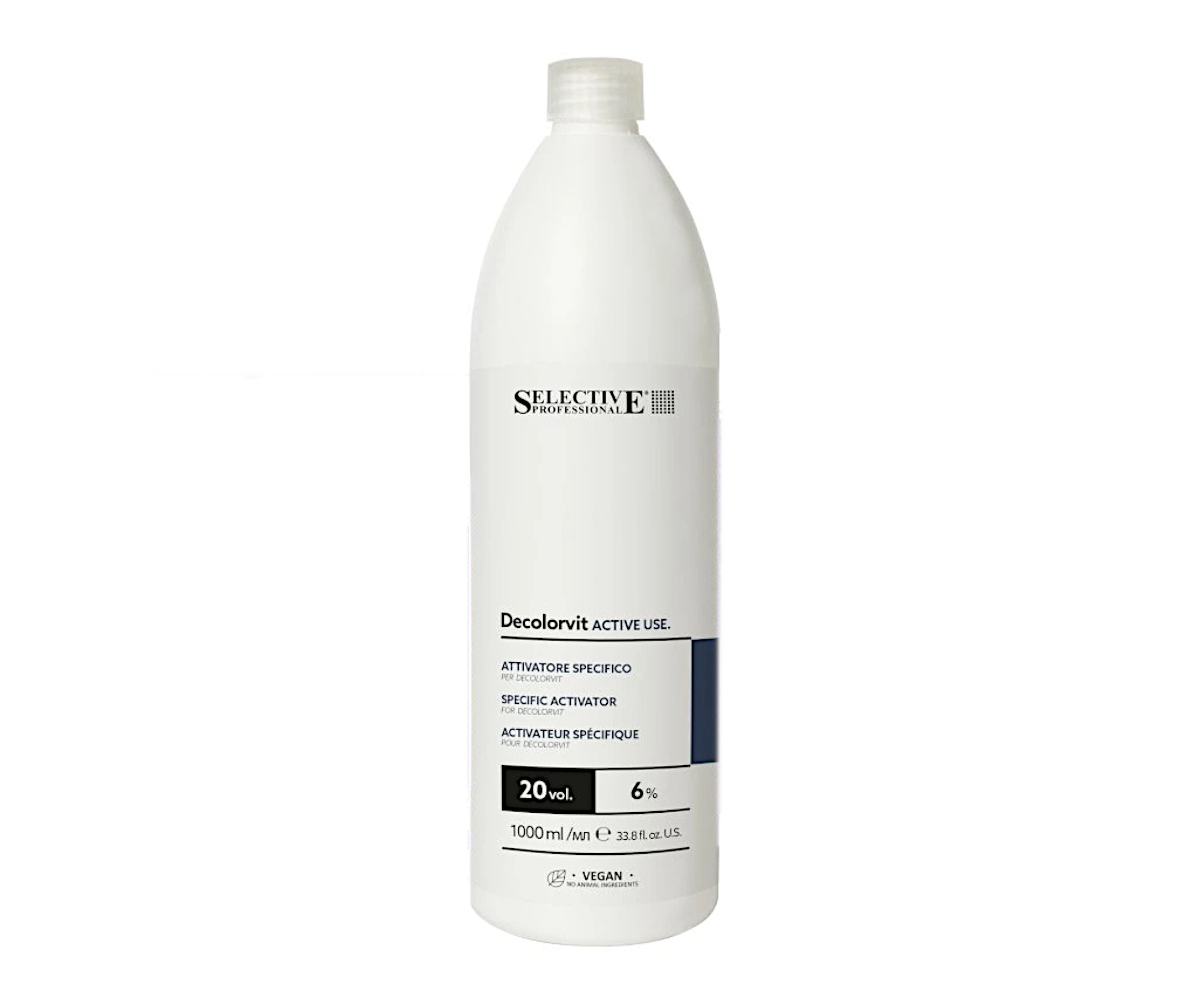 E-shop Oxidačný krém s fialovými pigmentmi Selective Professional Decolorvit Active Use 20 VOL. 6% - 1000 ml (70820) + darček zadarmo