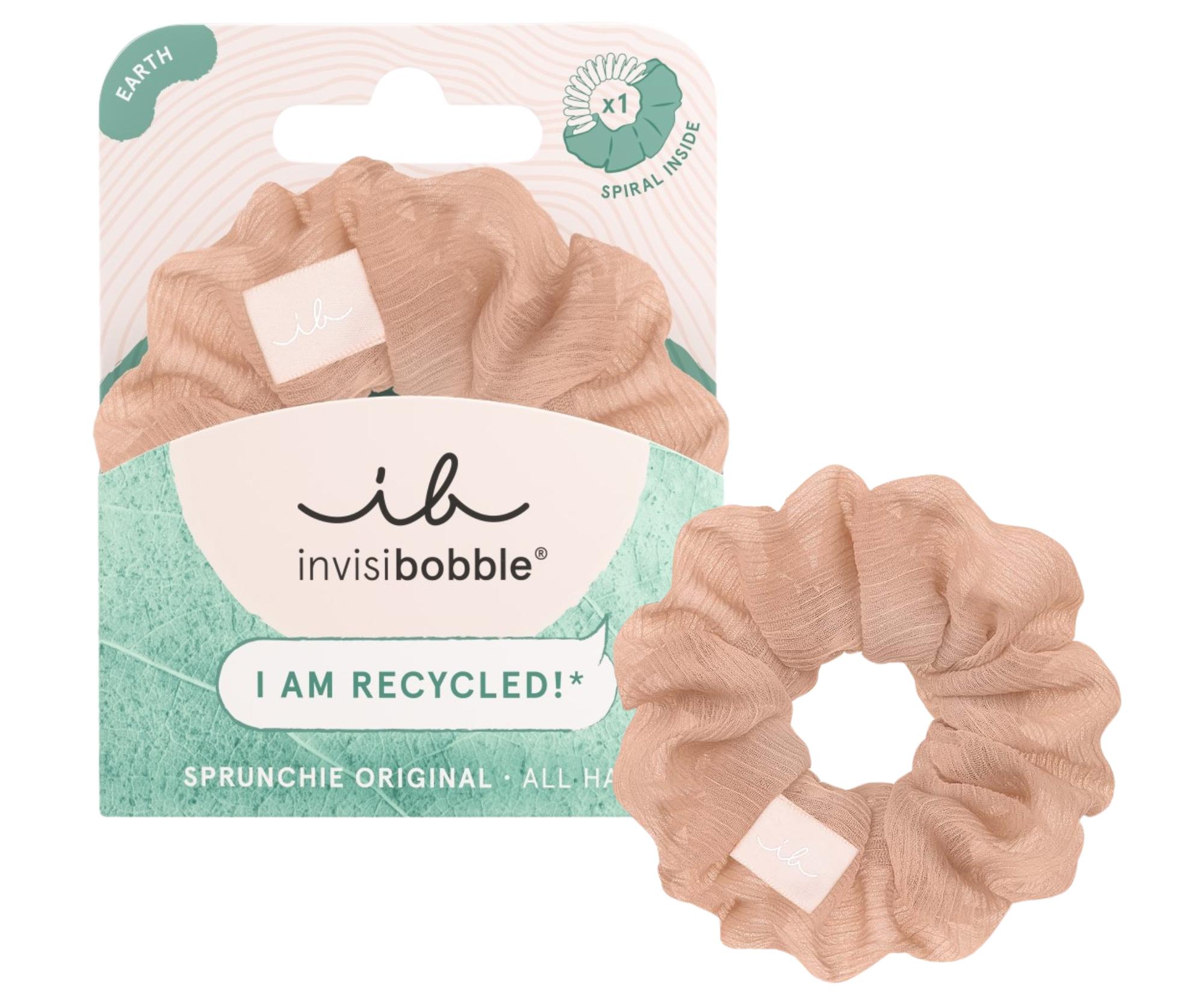 E-shop Ozdobná špirálová gumička z recyklovaného materiálu Invisibobble Sprunchie Original Recycling Rocks - púdrová + darček zadarmo